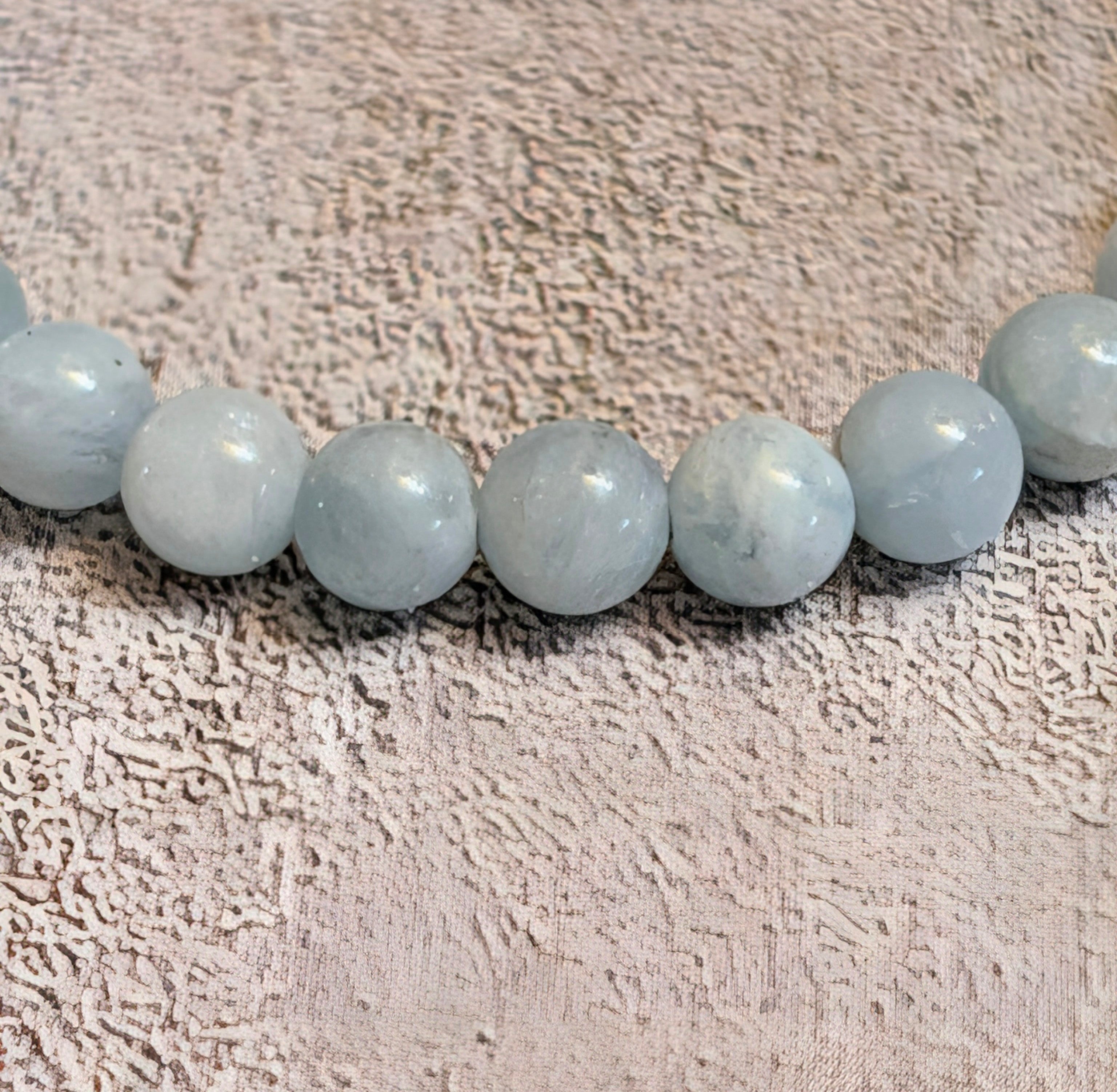 Blue Aquamarine Kid's Beaded Stretch Bracelet