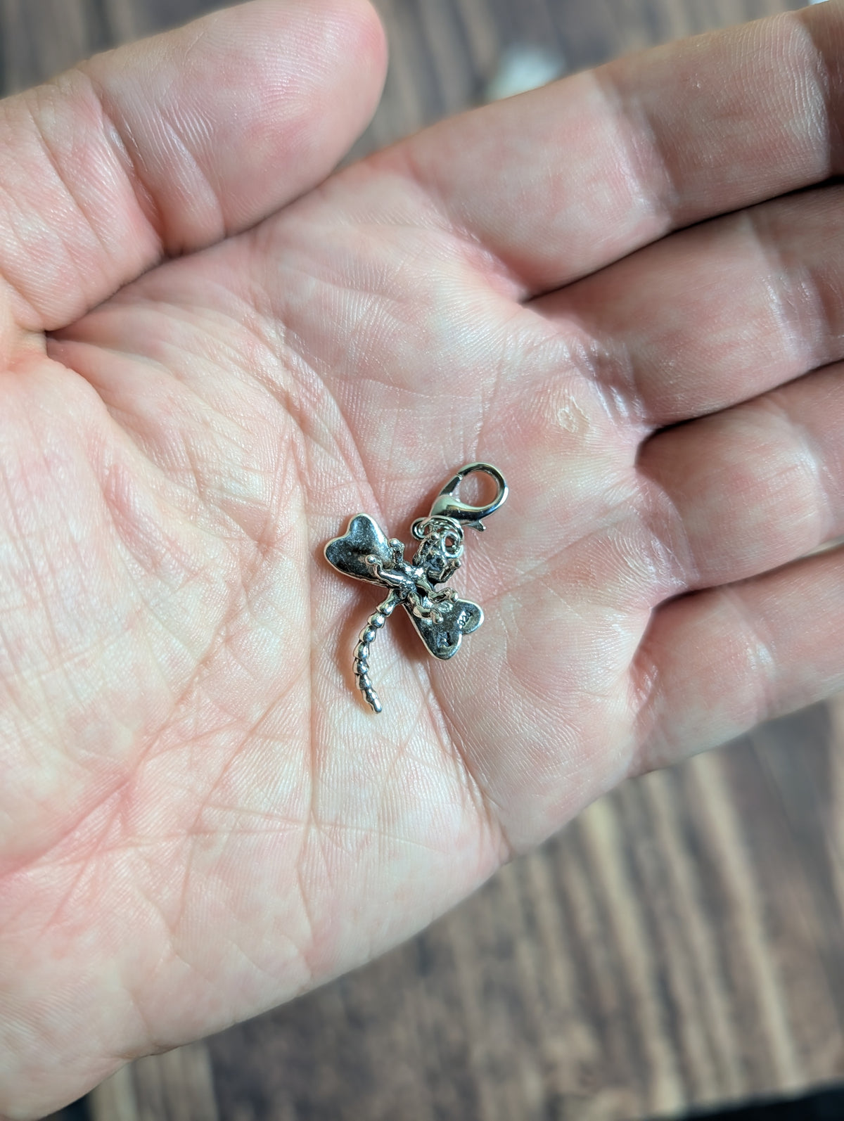 Handcrafted Dragonfly Bug Charm Sterling Silver