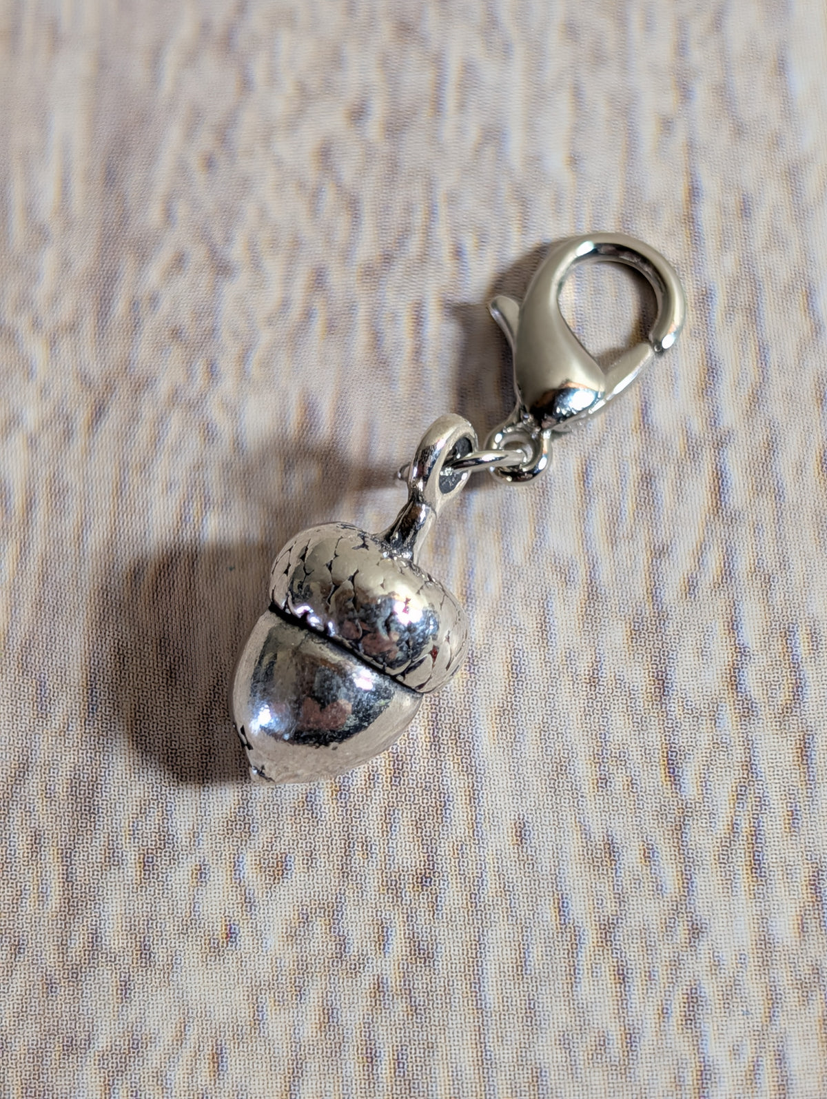 Handcrafted Acorn Charm Sterling Silver