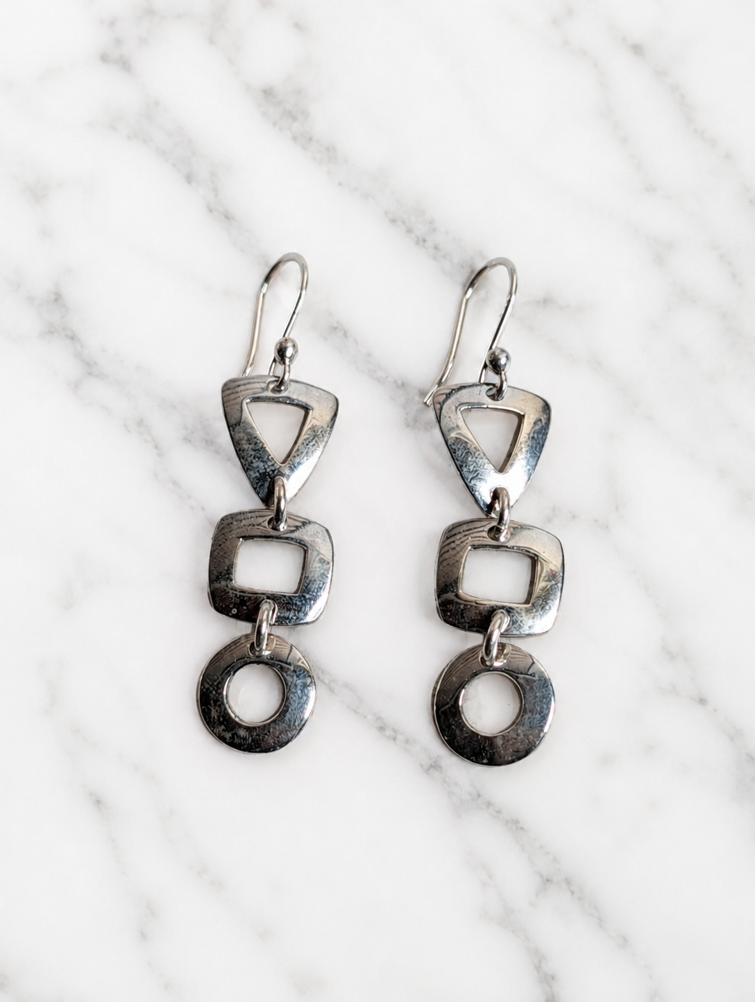Handcrafted Sterling Silver Modern Geometric Shaped Earrings