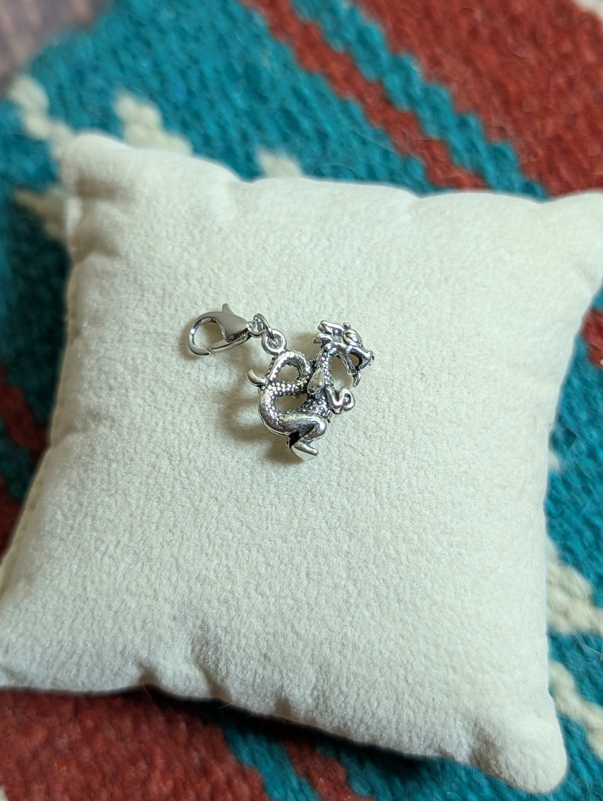Handcrafted Dragon Charm Sterling Silver