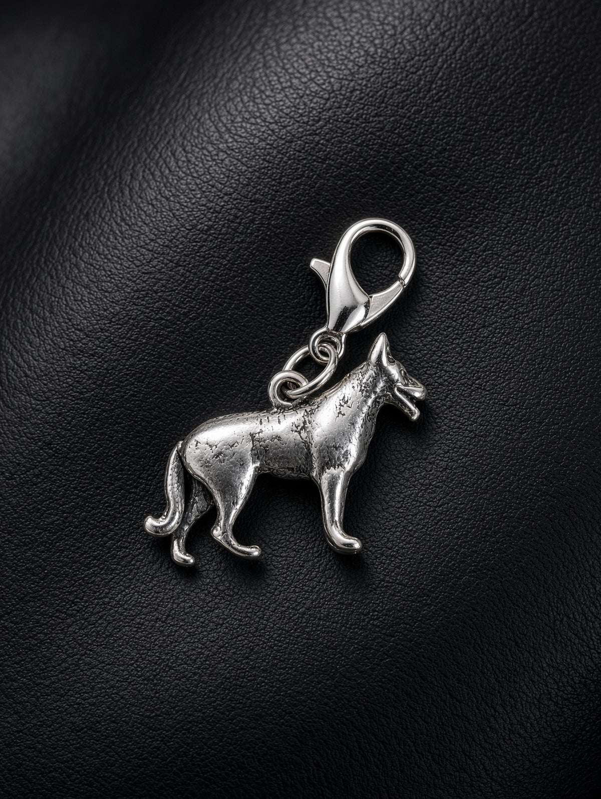 Handcrafted German Shepherd Dog Charm Sterling Silver Variant 3