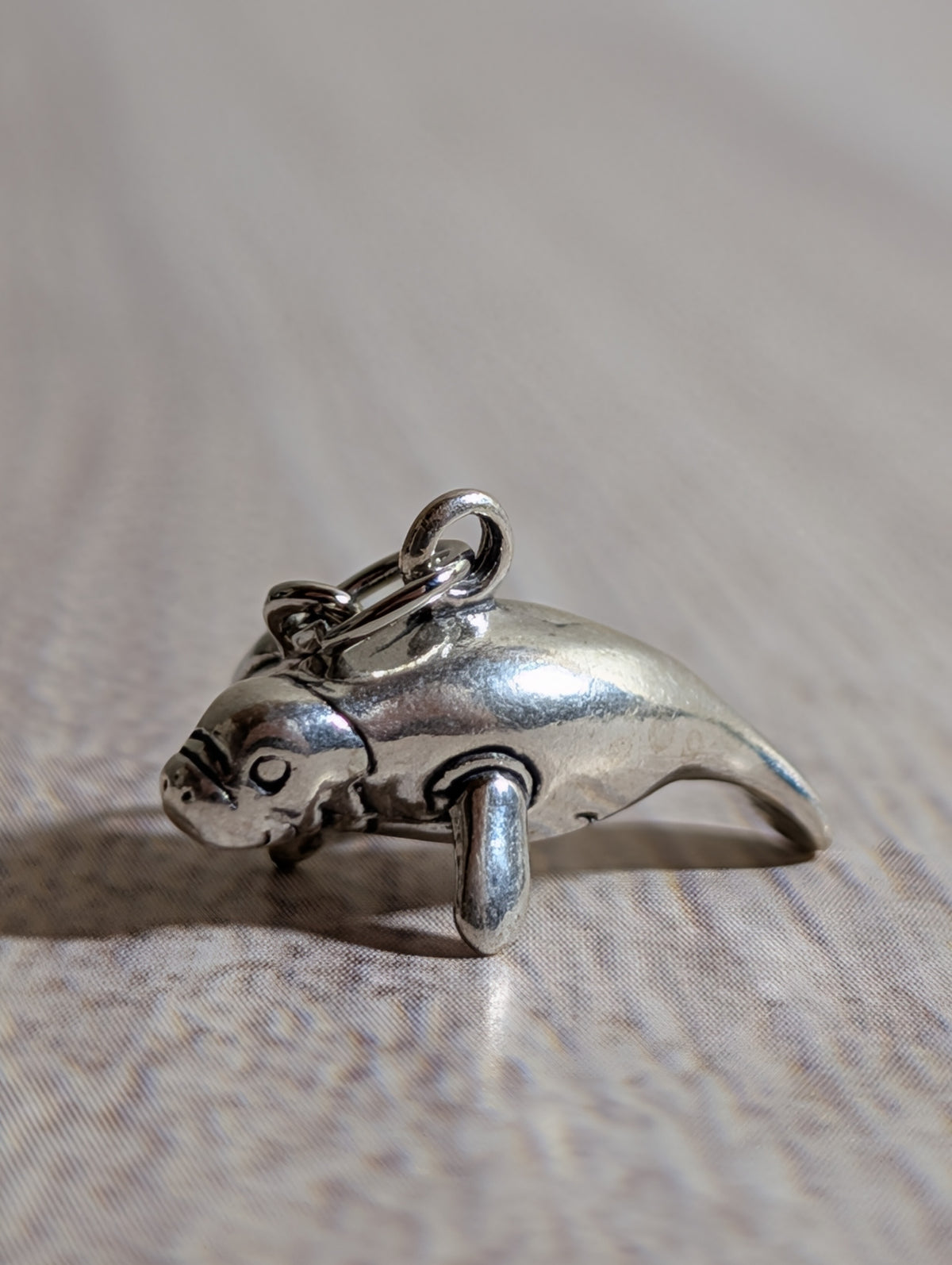 Handcrafted Manatee Animal Charm Sterling Silver