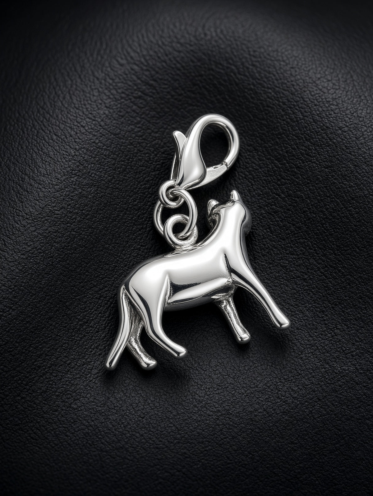 Handcrafted House Cat Charm Sterling Silver