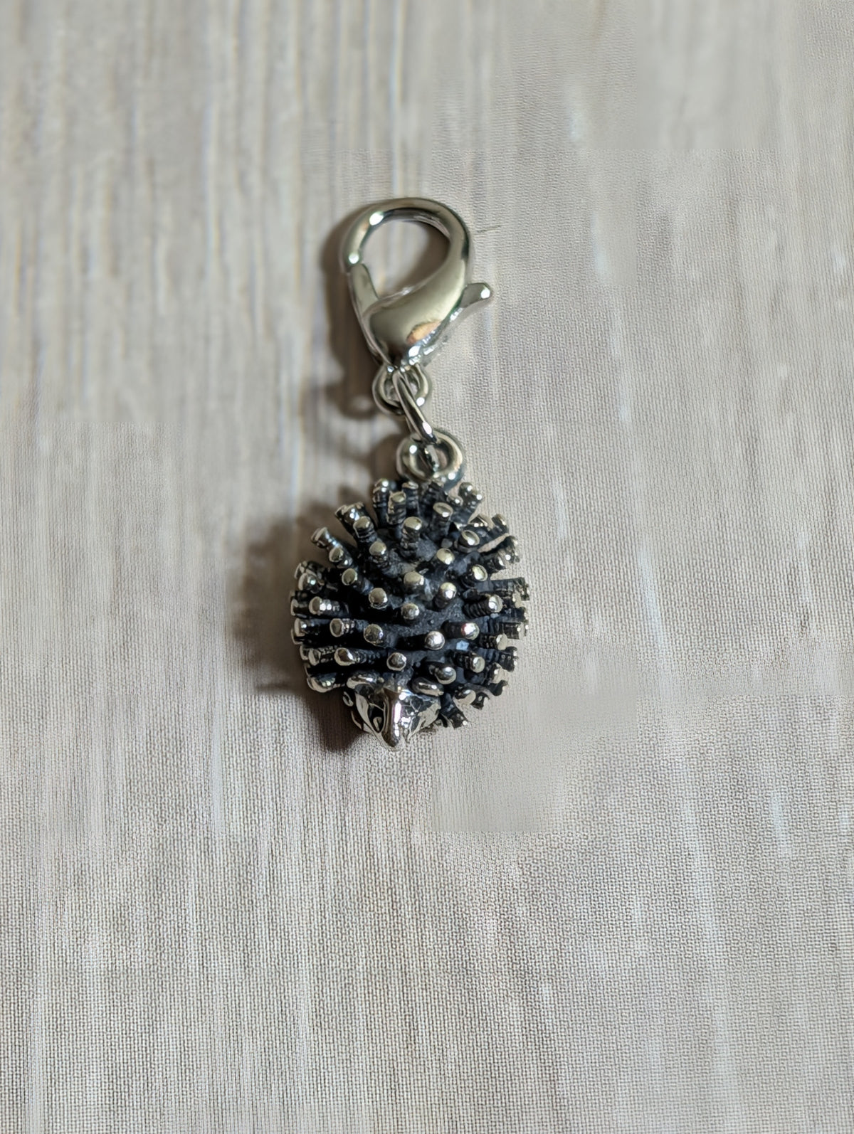 Handcrafted Small Hedgehog Charm Sterling Silver