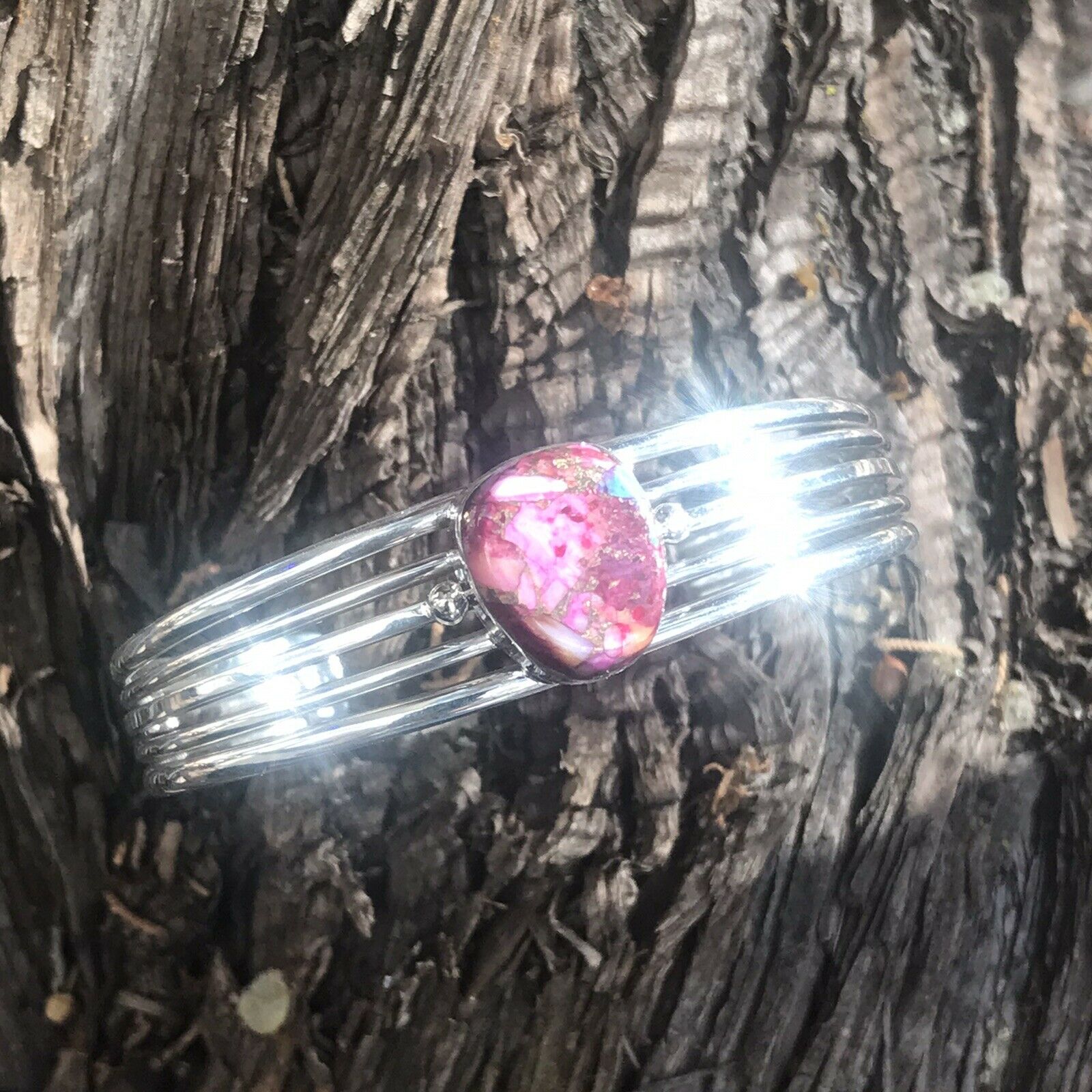 Navajo Pink Dream Mojave Sterling Silver Custom Cuff