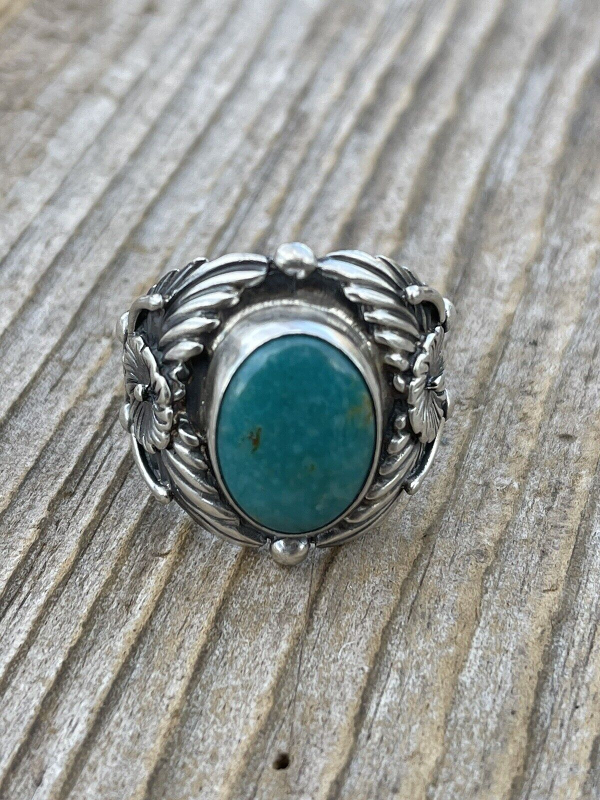 Navajo Sterling Silver Turquoise Southwest Ring Signed