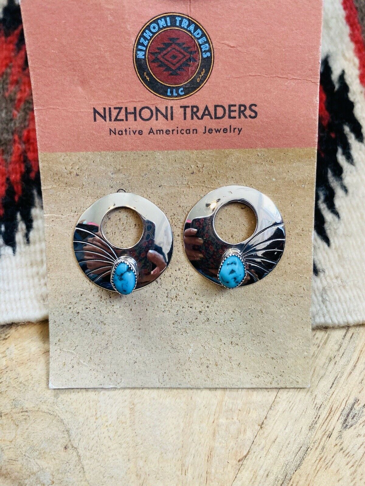 Navajo Sterling Silver & Turquoise Post Earrings