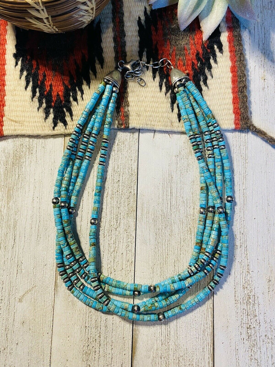 Navajo Turquoise & Sterling Beaded Necklace