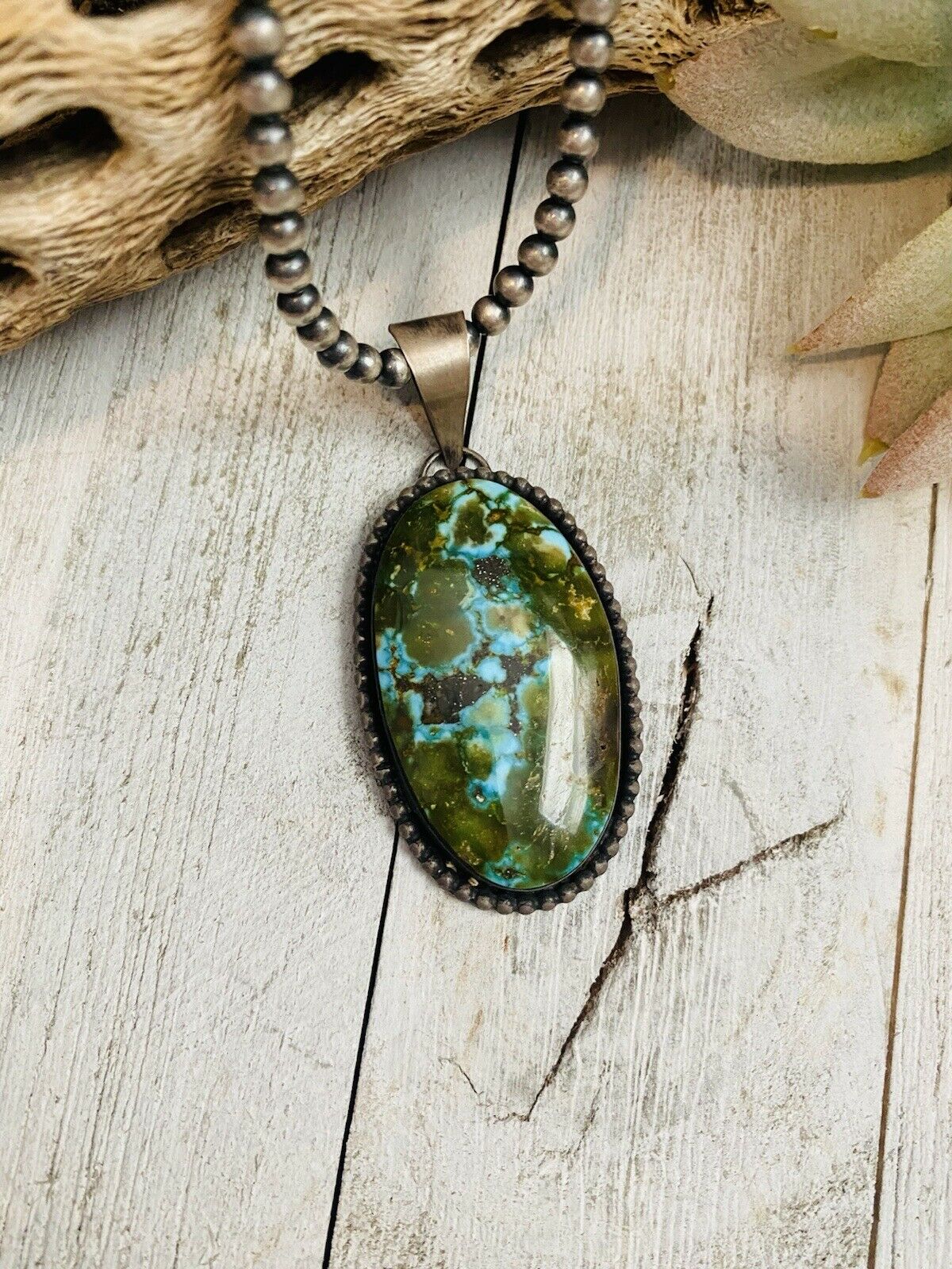 Navajo Sterling Silver & Sonoran Mountain Turquoise Pendant