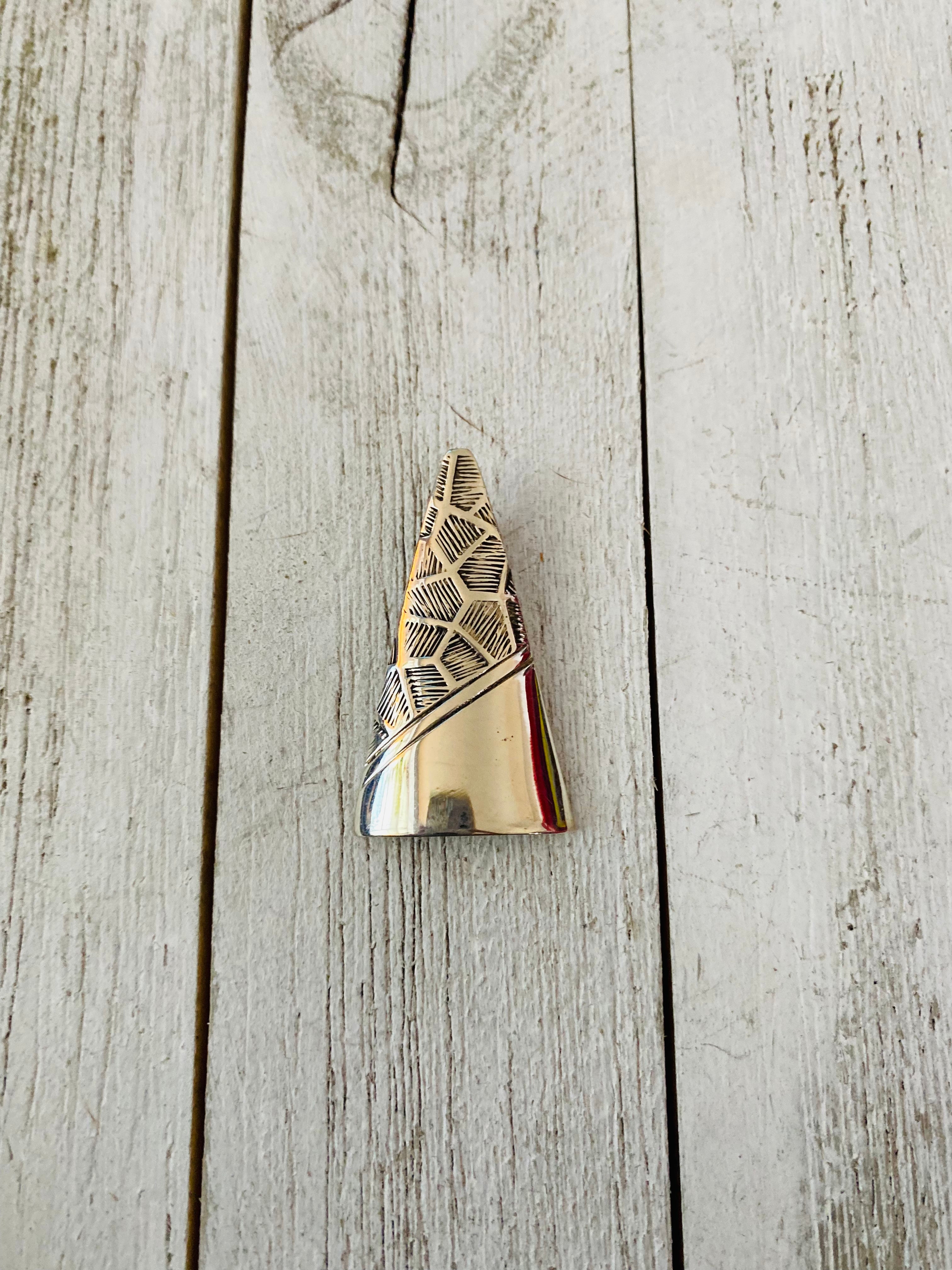 Navajo Hand Stamped Sterling Silver Brooch