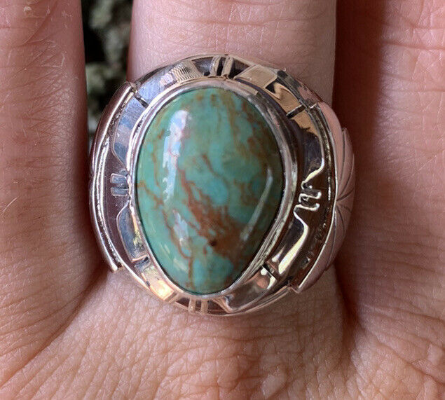 Navajo Royston Turquoise & Sterling Silver Men’s Ring