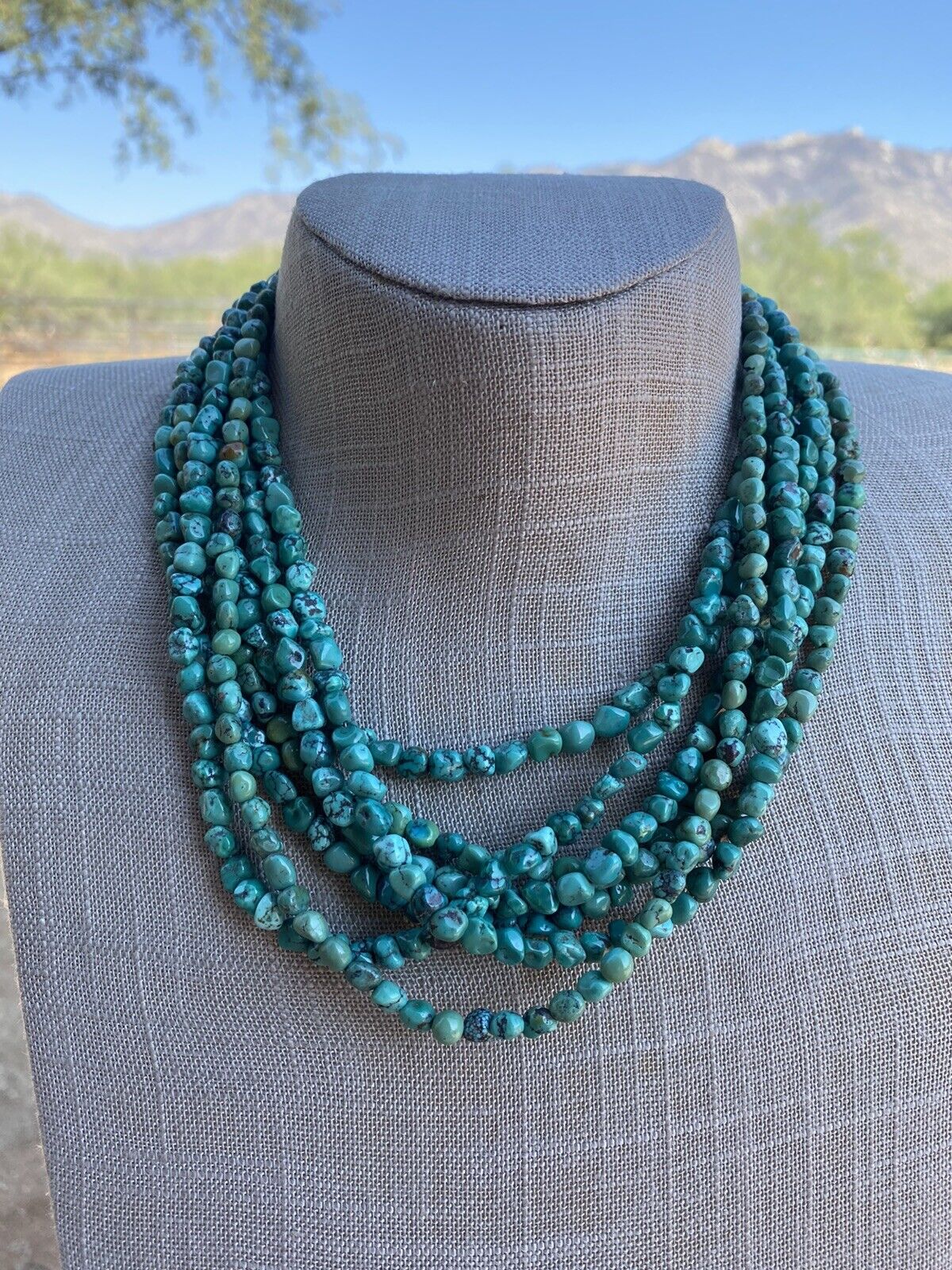 Navajo Turquoise & Sterling Beaded Necklace