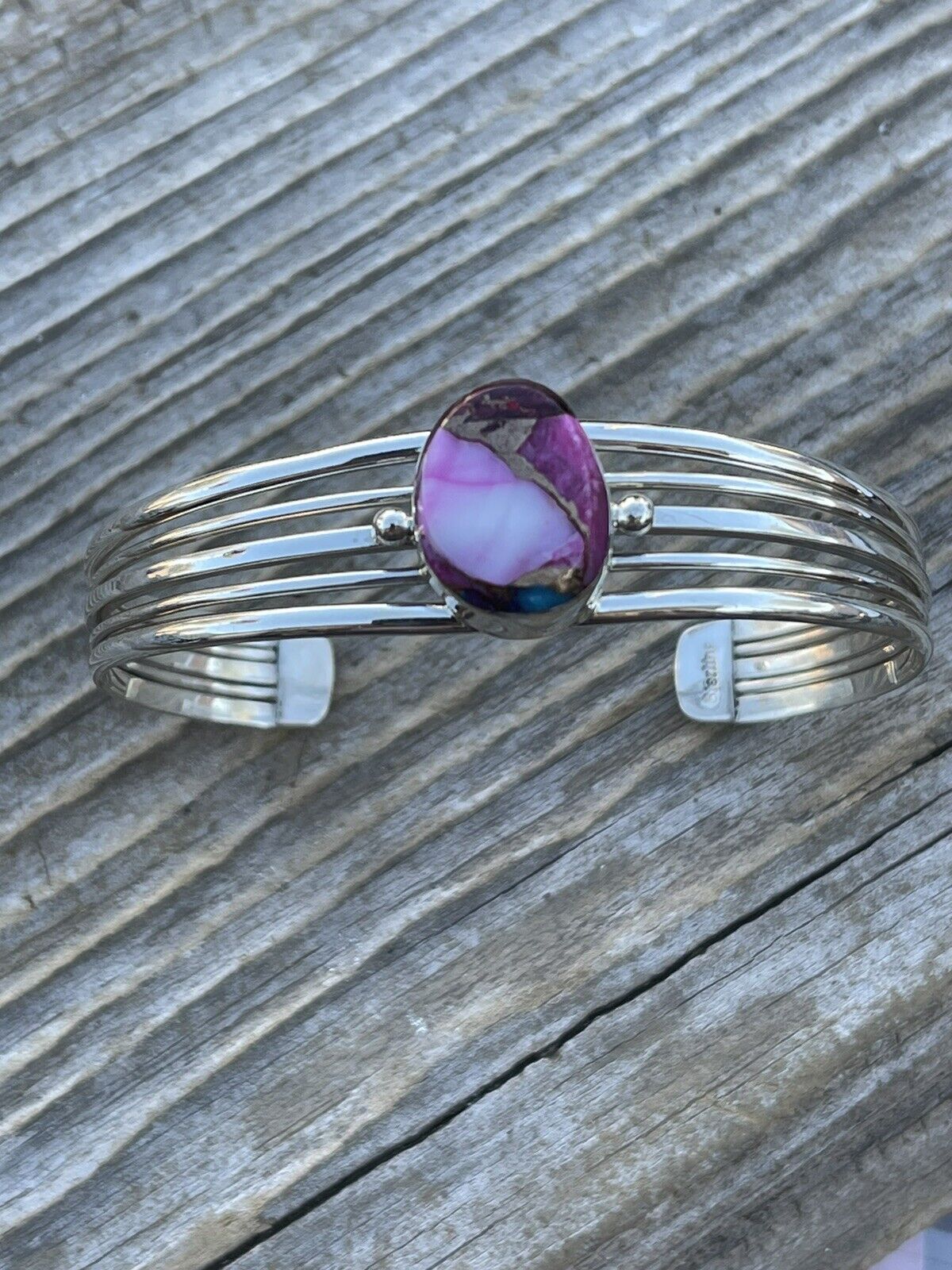 Navajo Pink Dream Mojave Sterling Silver Custom Cuff