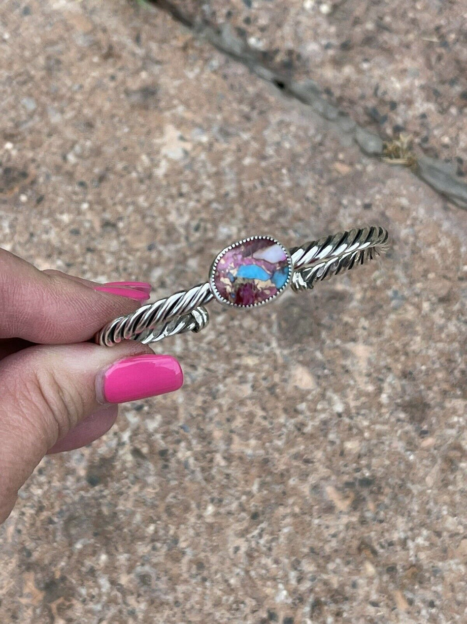 Navajo Pink Dream Mojave & Sterling Silver Bracelet Rope Cuff – Nizhoni  Traders LLC