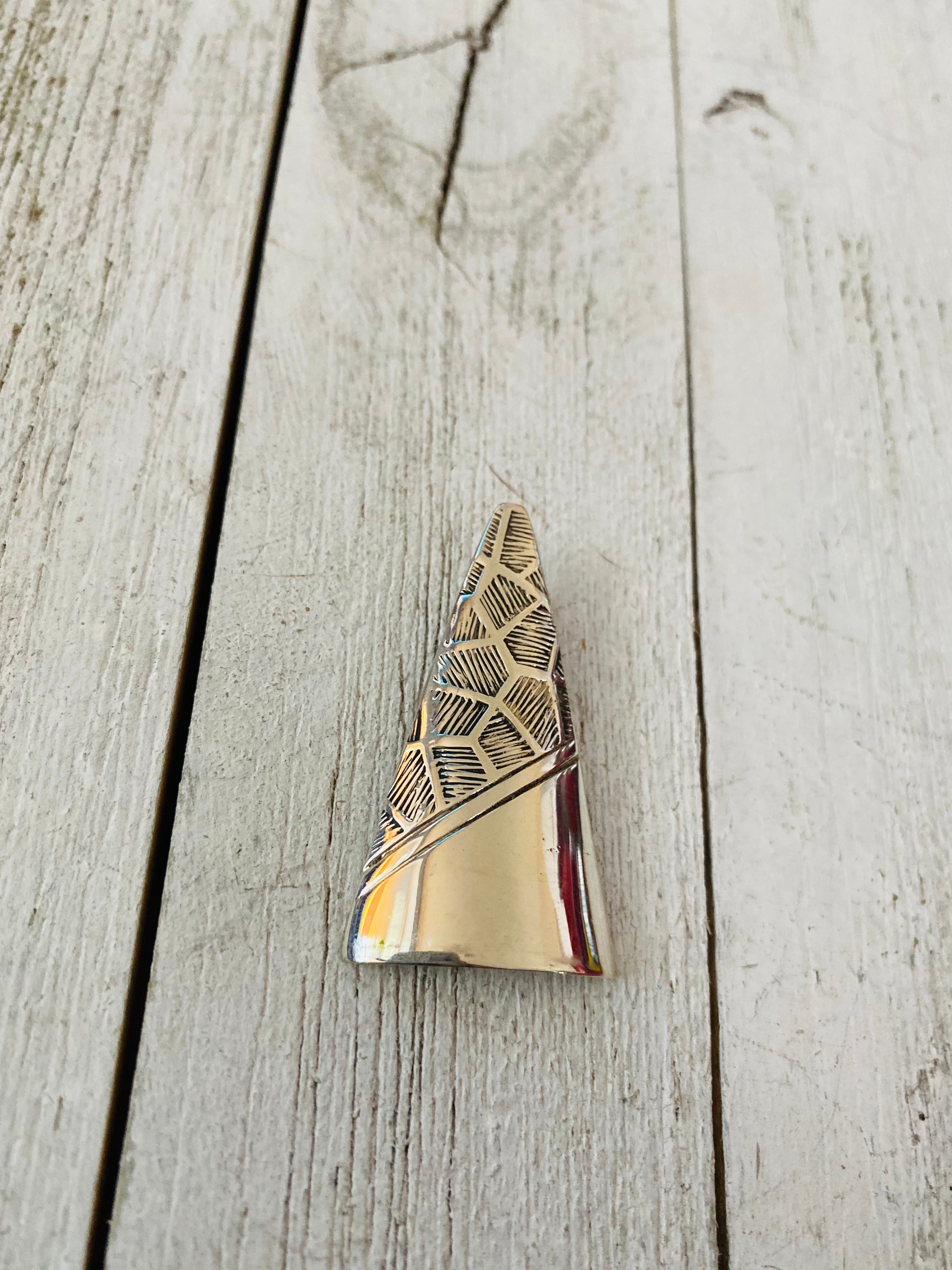 Navajo Hand Stamped Sterling Silver Brooch