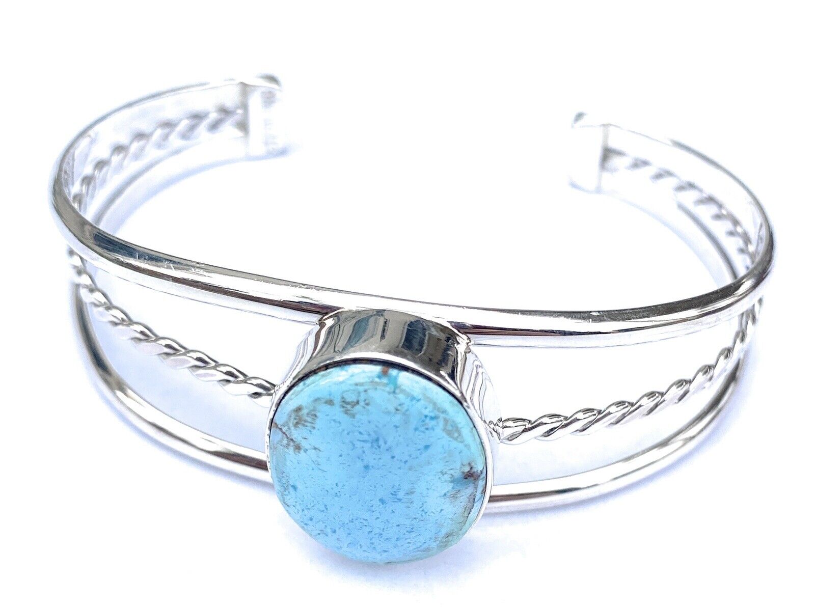 Navajo Golden Hills Turquoise Sterling Silver Cuff Bracelet