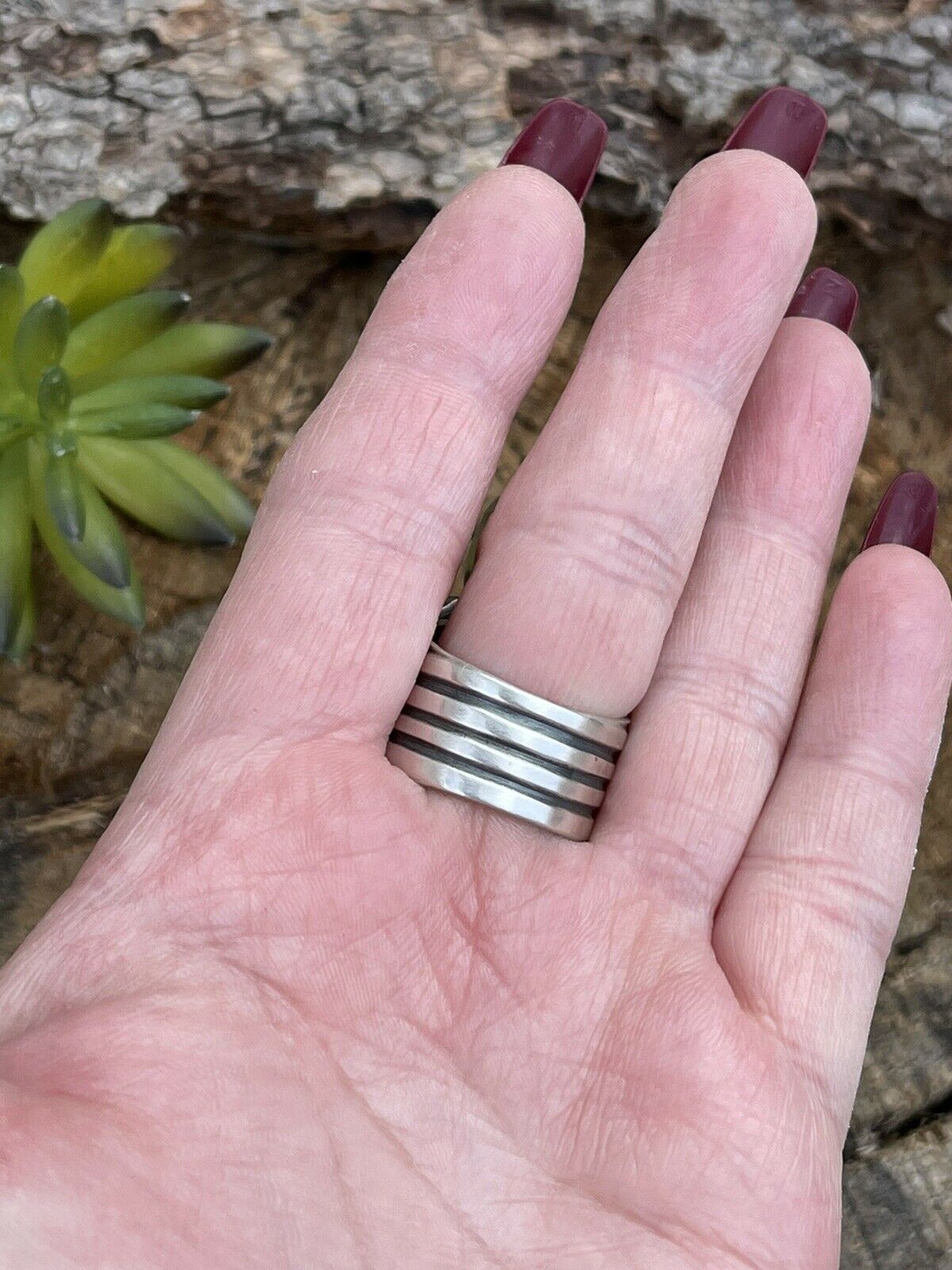 Navajo Sterling Silver Golden Hills & Sonoran Gold Turquoise 3 Stone Ring Sz 7.5