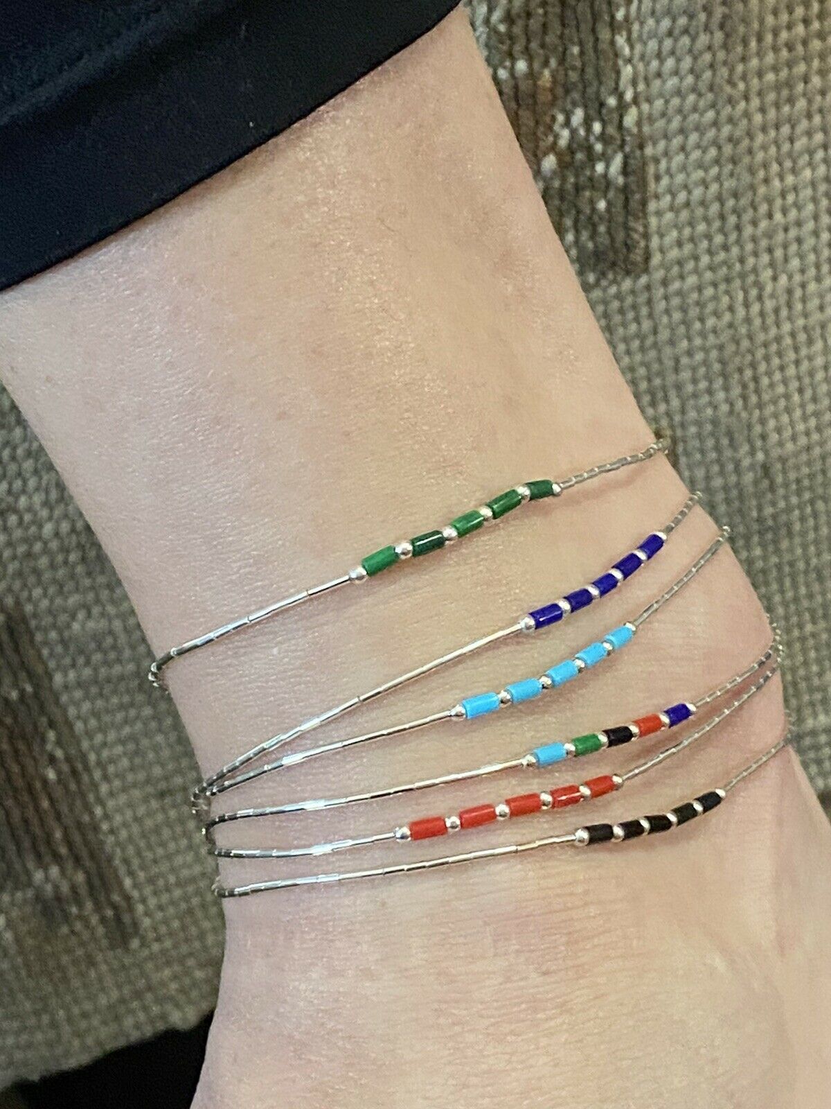 Handmade Sterling Silver Liquid Silver Anklets