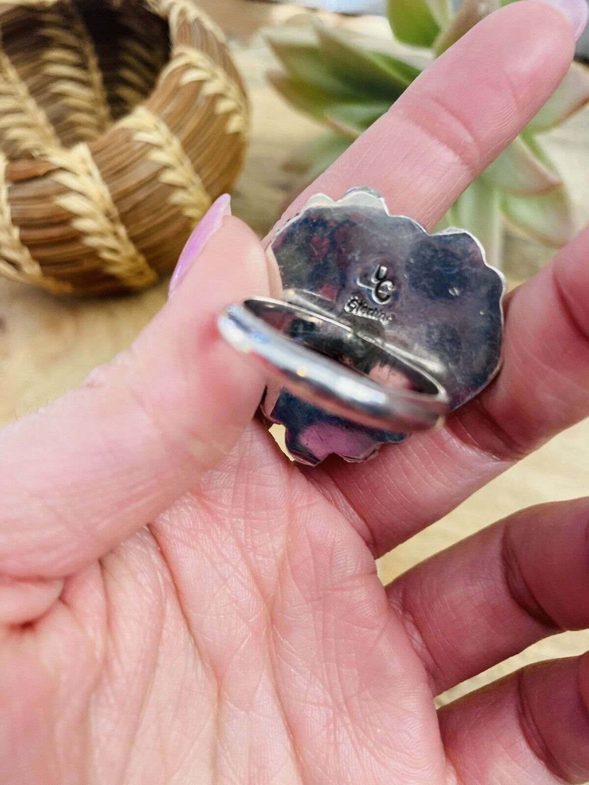 Navajo Wild Horse And Sterling Silver Heart Ring Size 11