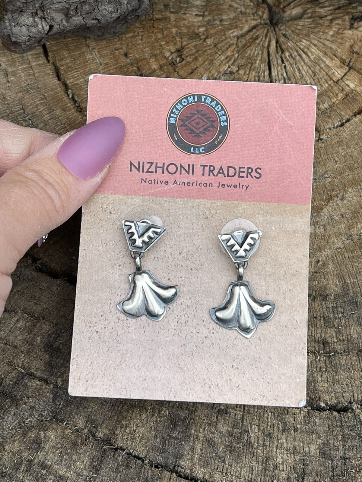 Navajo Sterling Silver Handmade Dangles Earrings