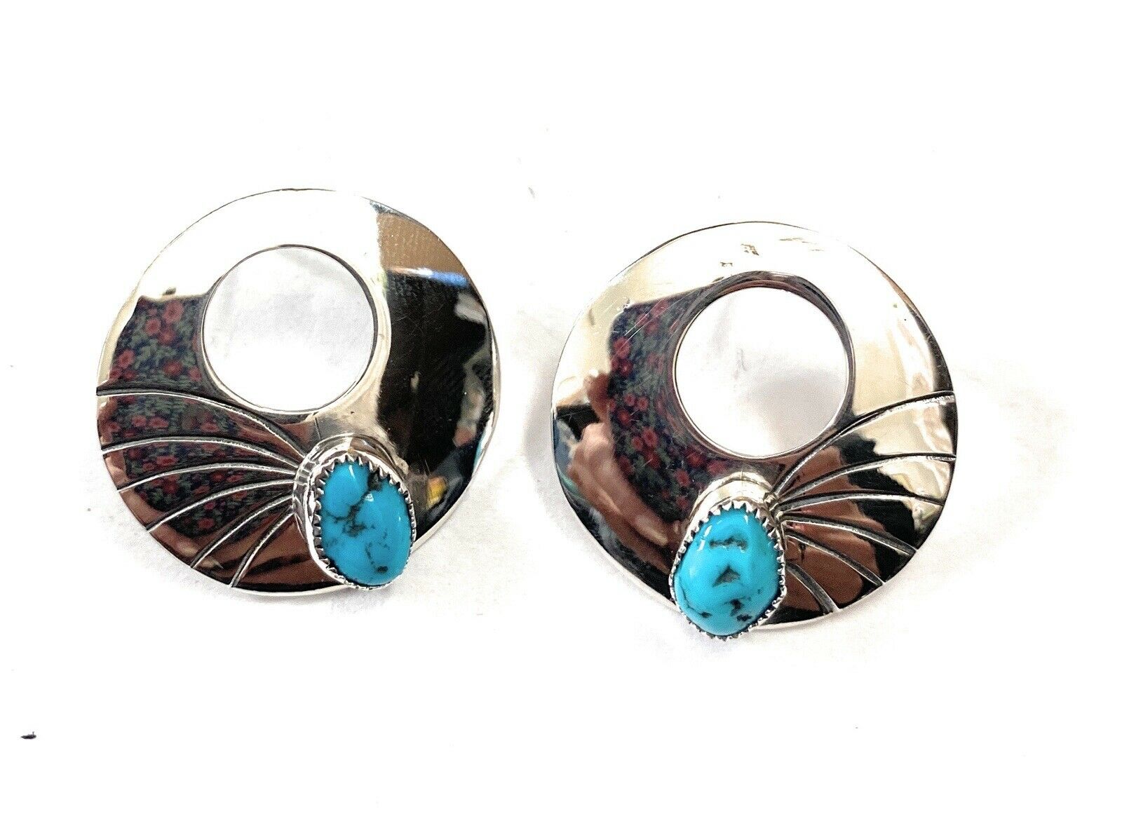 Navajo Sterling Silver & Turquoise Post Earrings