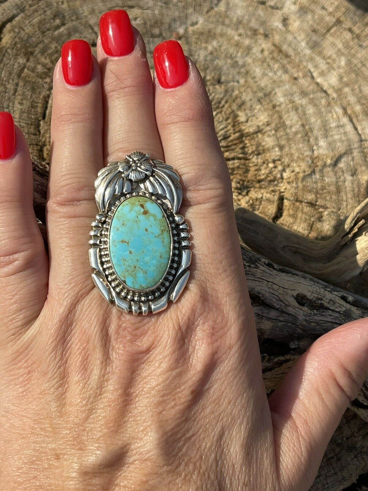 Navajo Turquoise Sterling Silver Ring high quality