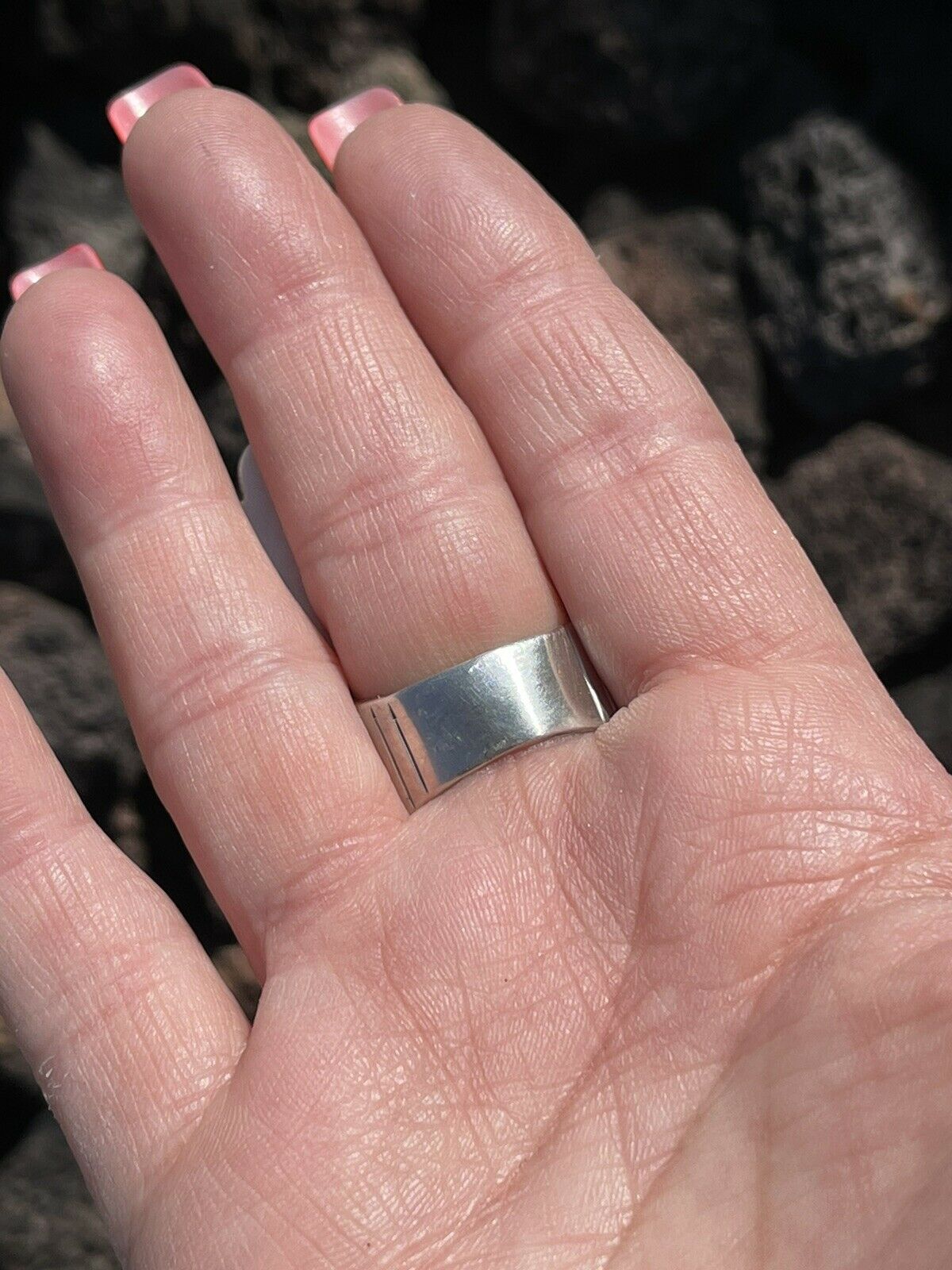 Navajo Sterling Bumblebee and Turquoise Stone Ring Sz 8