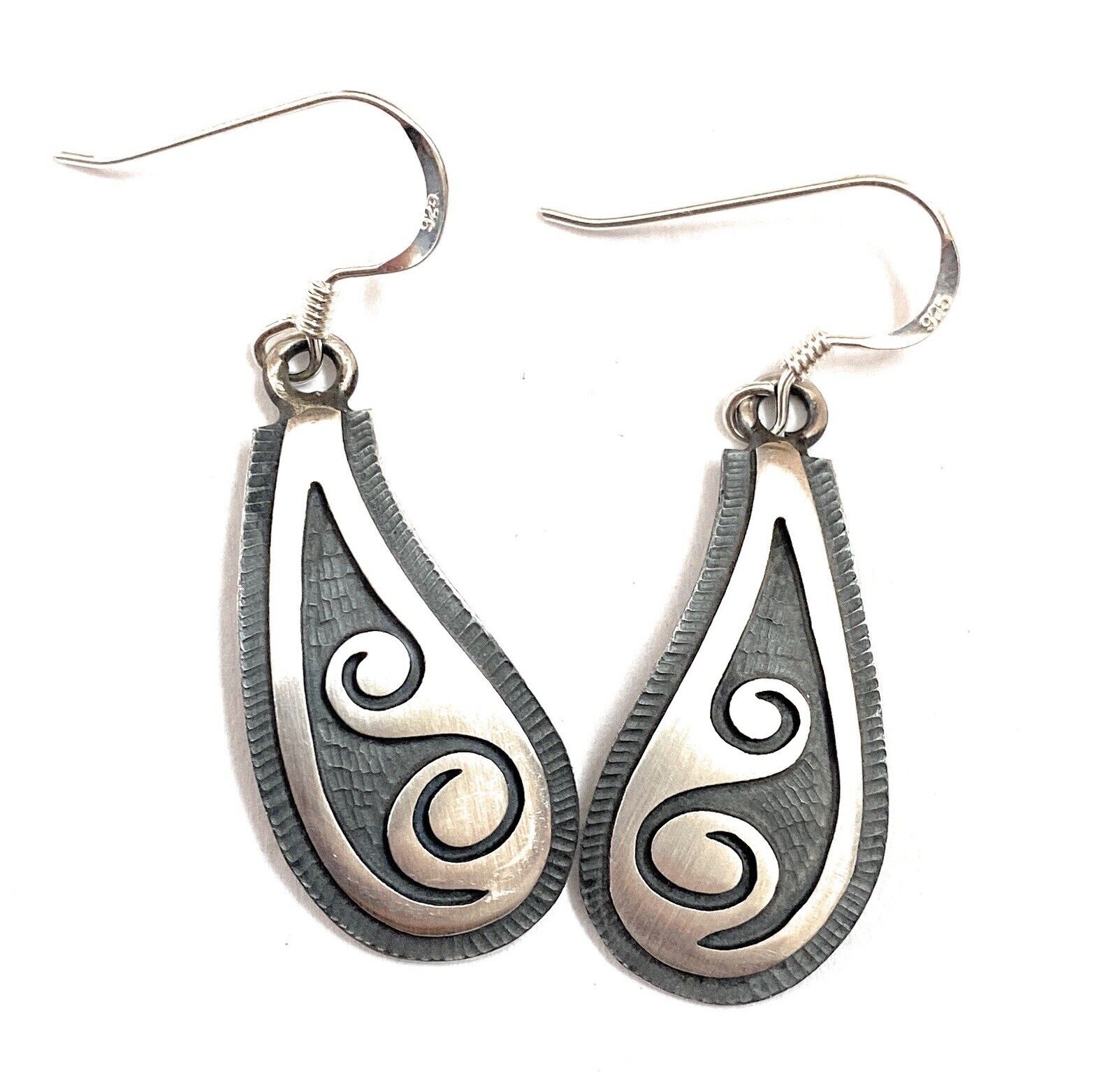 Hopi Overlaid Sterling Silver Dangle Earrings