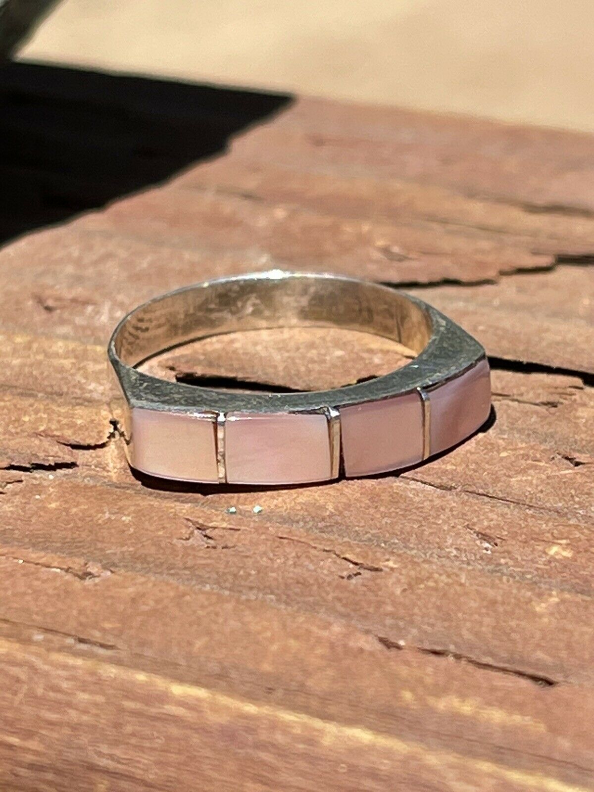 Pink Mussel Inlay Stacker Bands