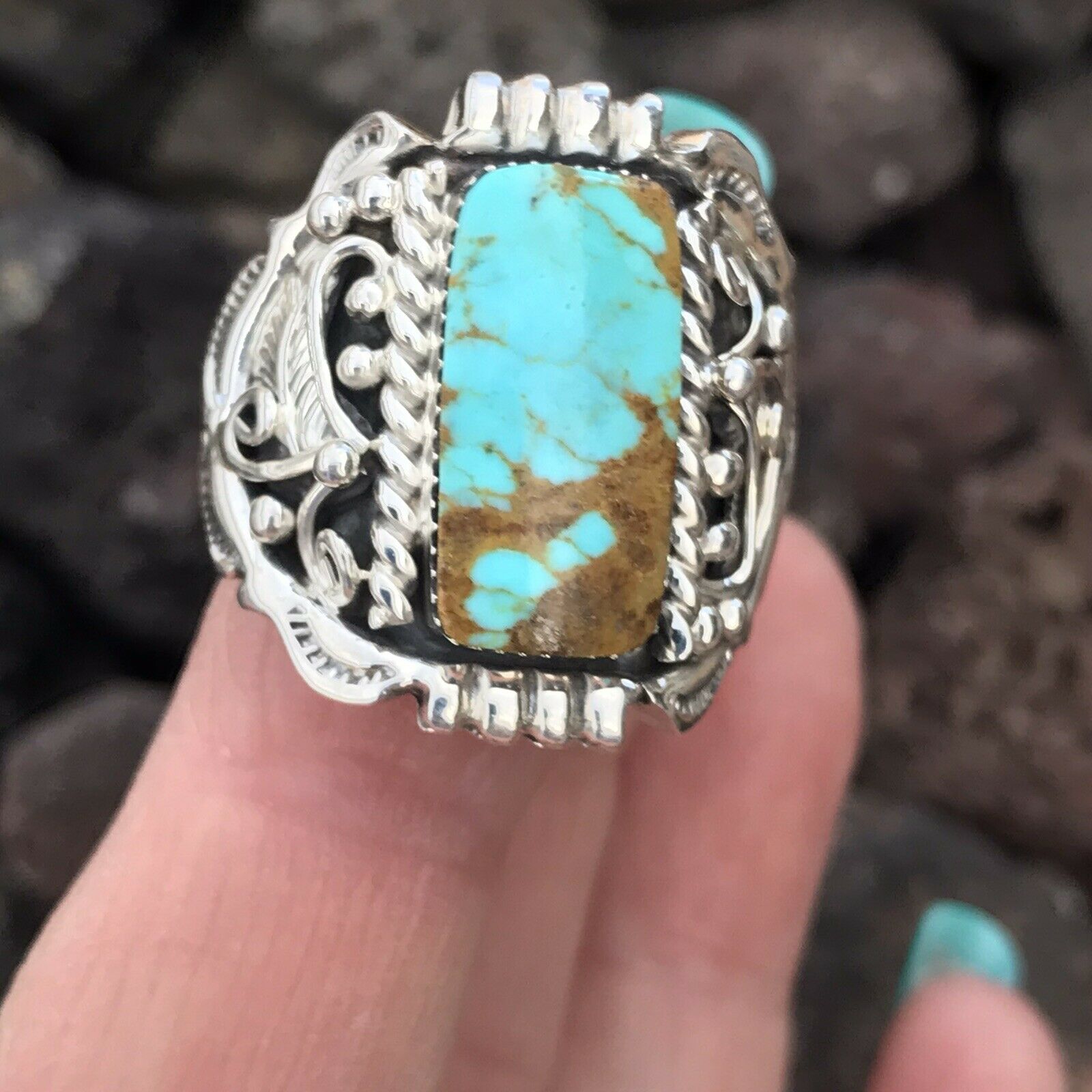 Beautiful Sterling Silver Royston Turquoise Ring