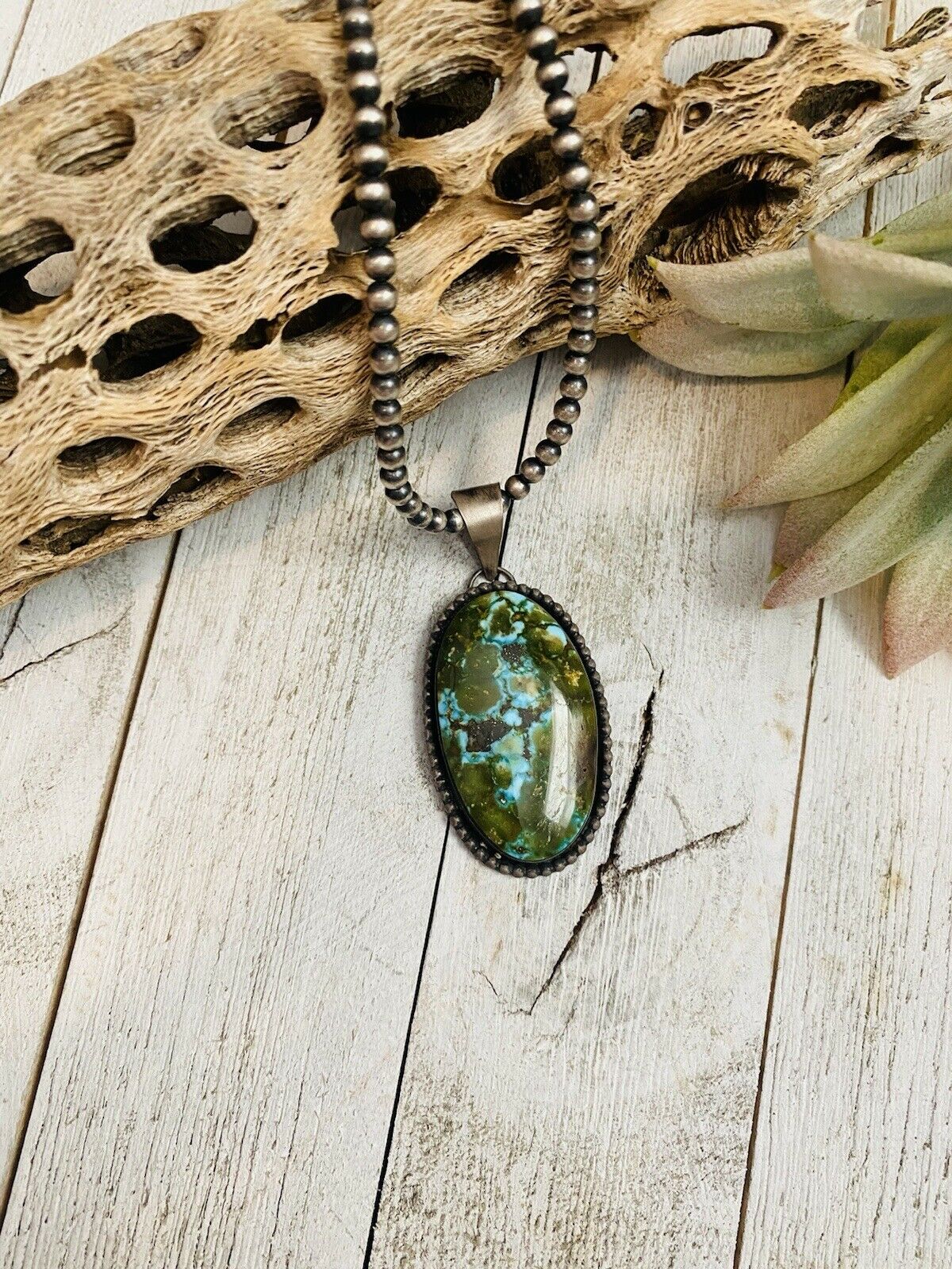 Navajo Sterling Silver & Sonoran Mountain Turquoise Pendant