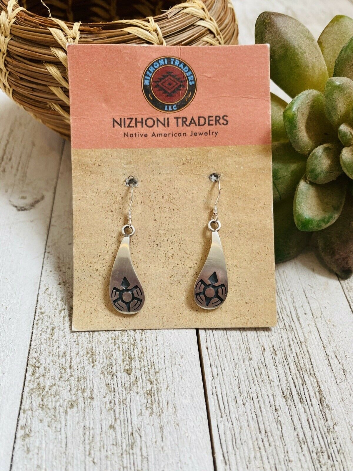 Hopi Sterling Silver Turtle Dangle Earrings