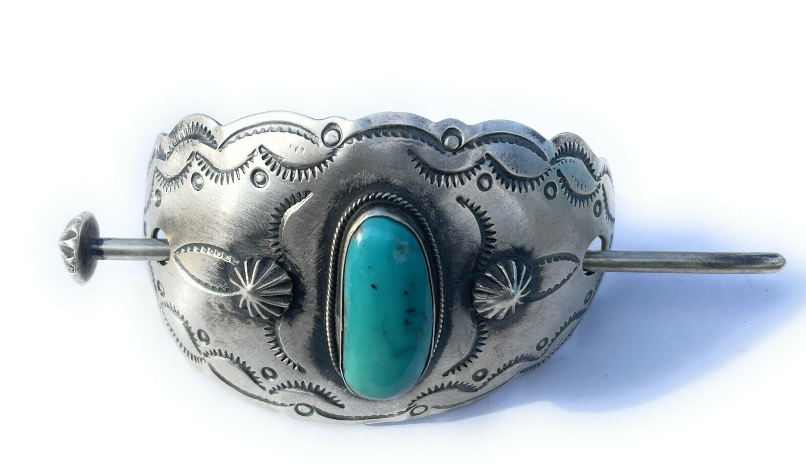 Navajo Sterling Silver Turquoise Southwest Hair Accessory