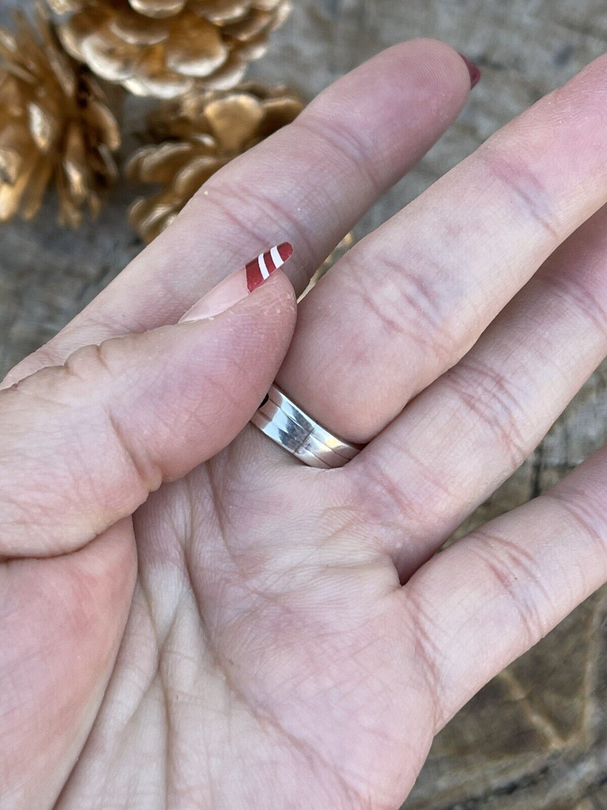 Beautiful Navajo Sterling Silver Swirls Wave Ring