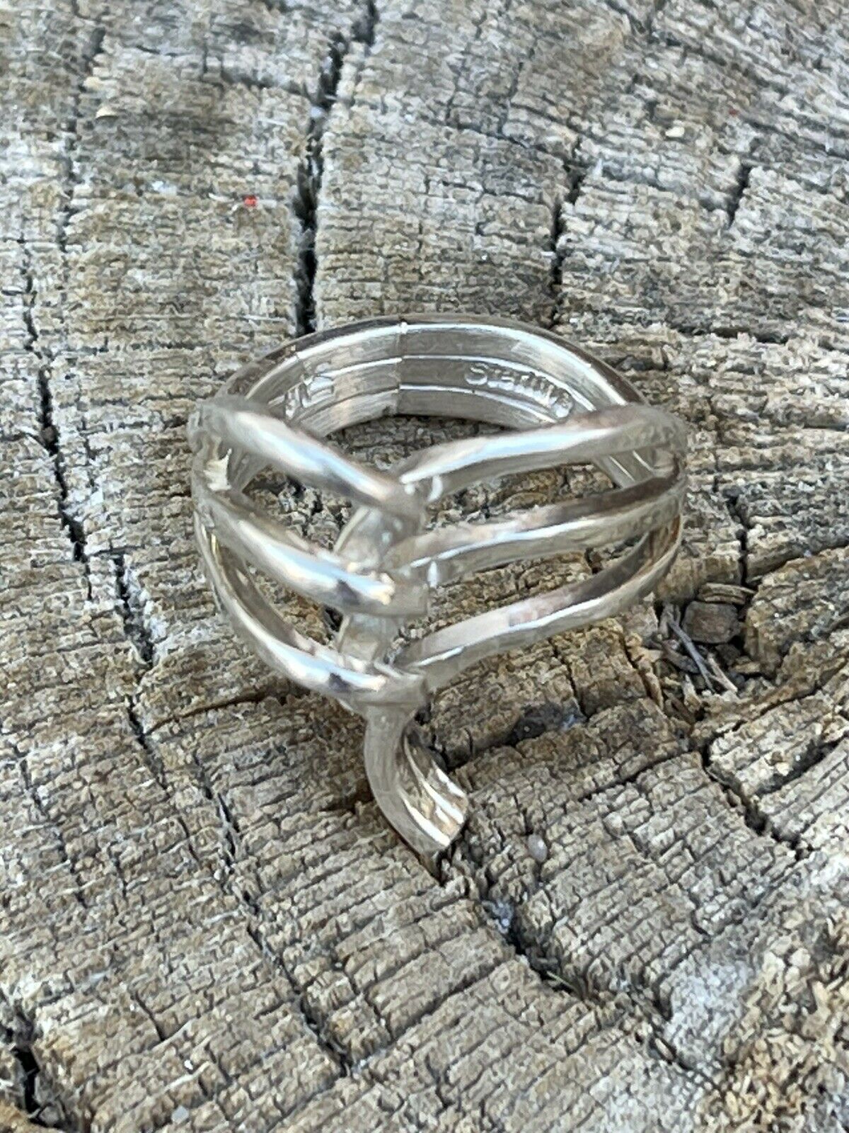 Beautiful Navajo Sterling Silver Swirls Wave Ring