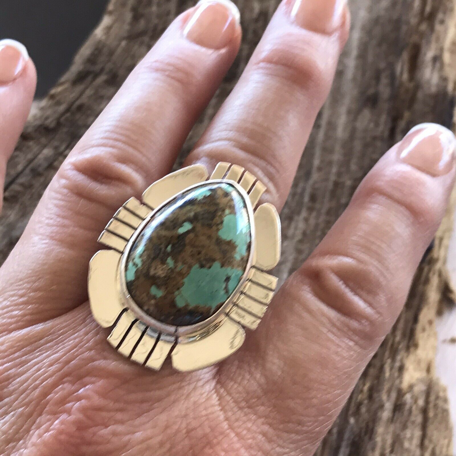 Navajo Royston Turquoise & Sterling Ring Size 6.