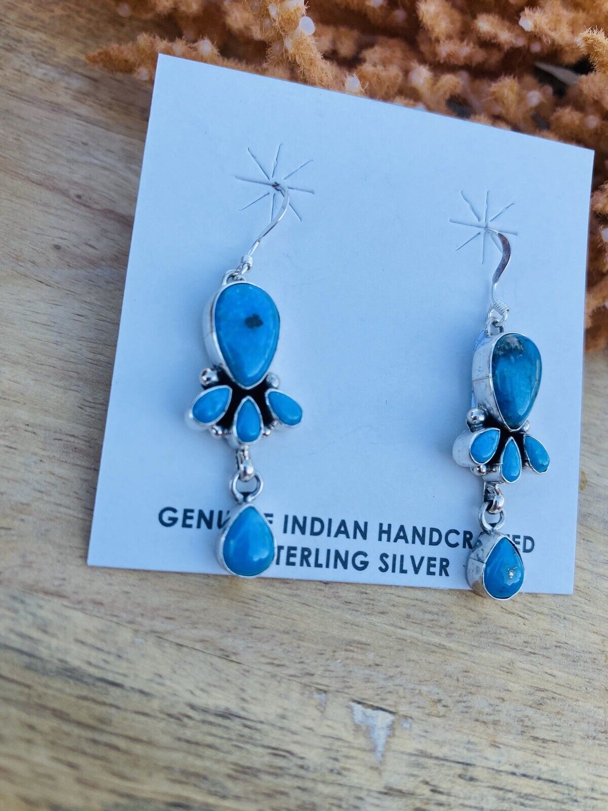 Navajo Turquoise & Sterling Silver Dangle Earrings