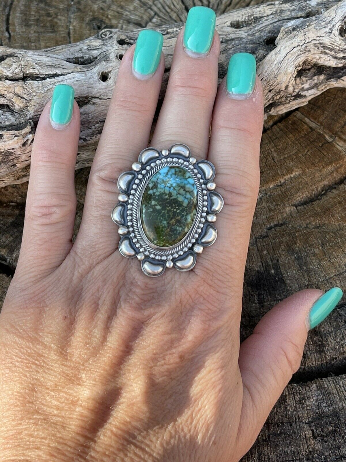 Sterling silver turquoise statement ring fashion