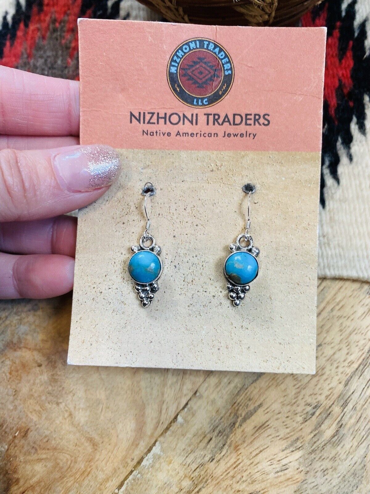 Navajo Turquoise & Sterling Silver Dangle Earrings