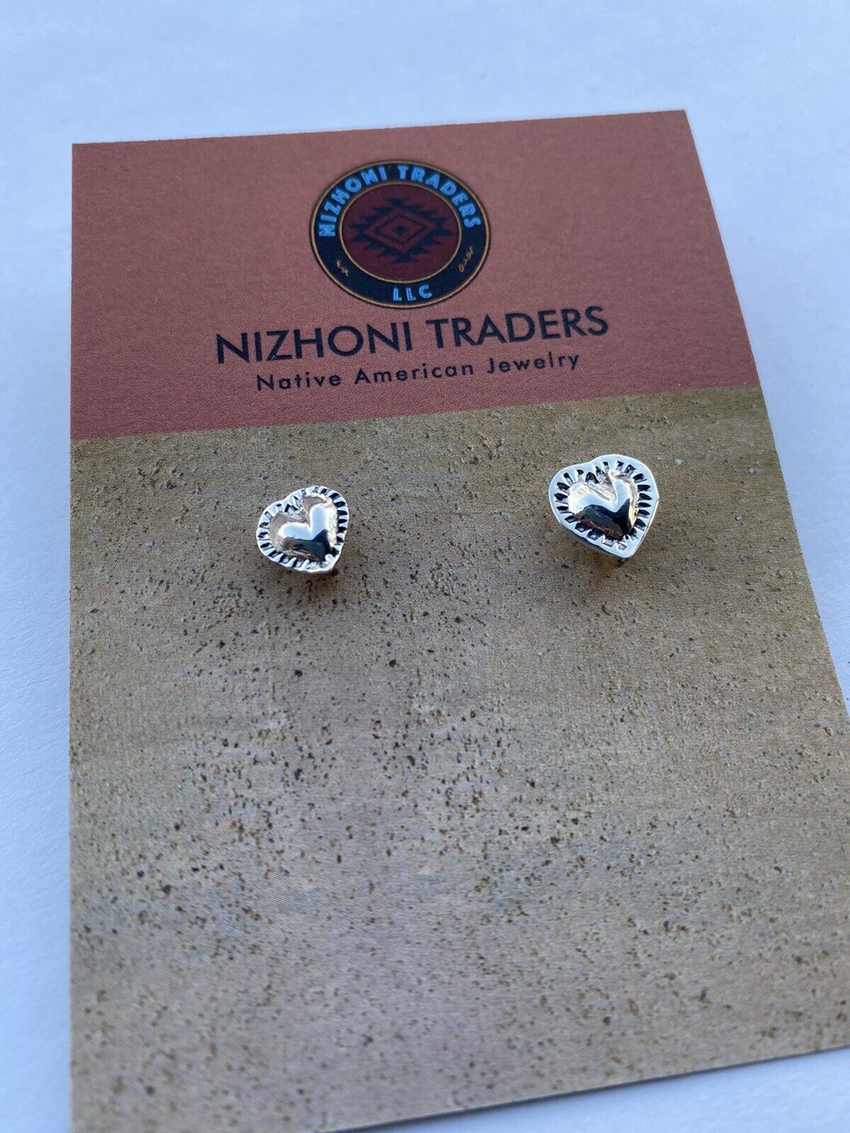 Navajo Sterling Silver Handmade Heart Shape Post Earring Adaptors