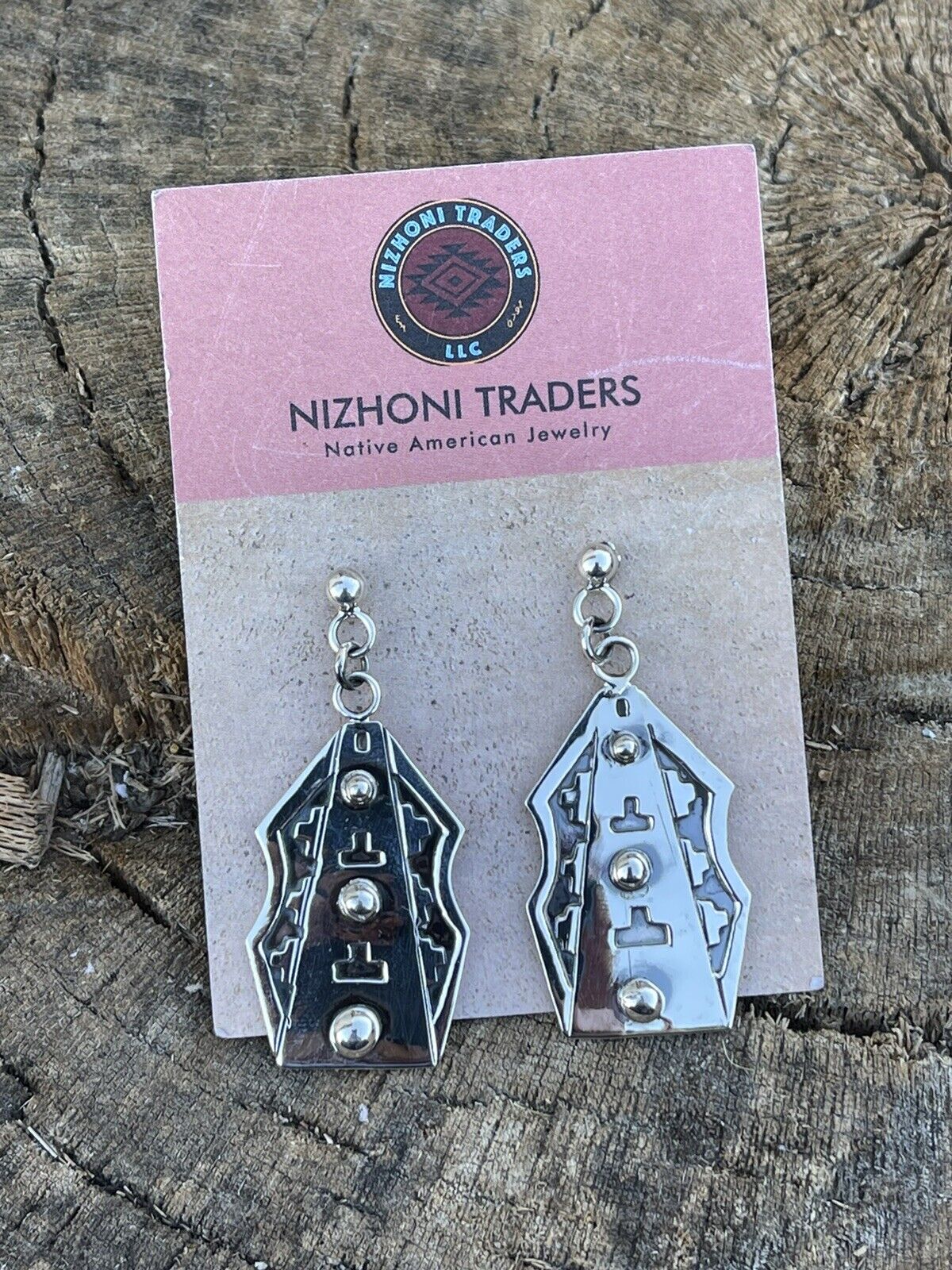 Navajo Sterling Silver Southwest Dangle Earrings Signed