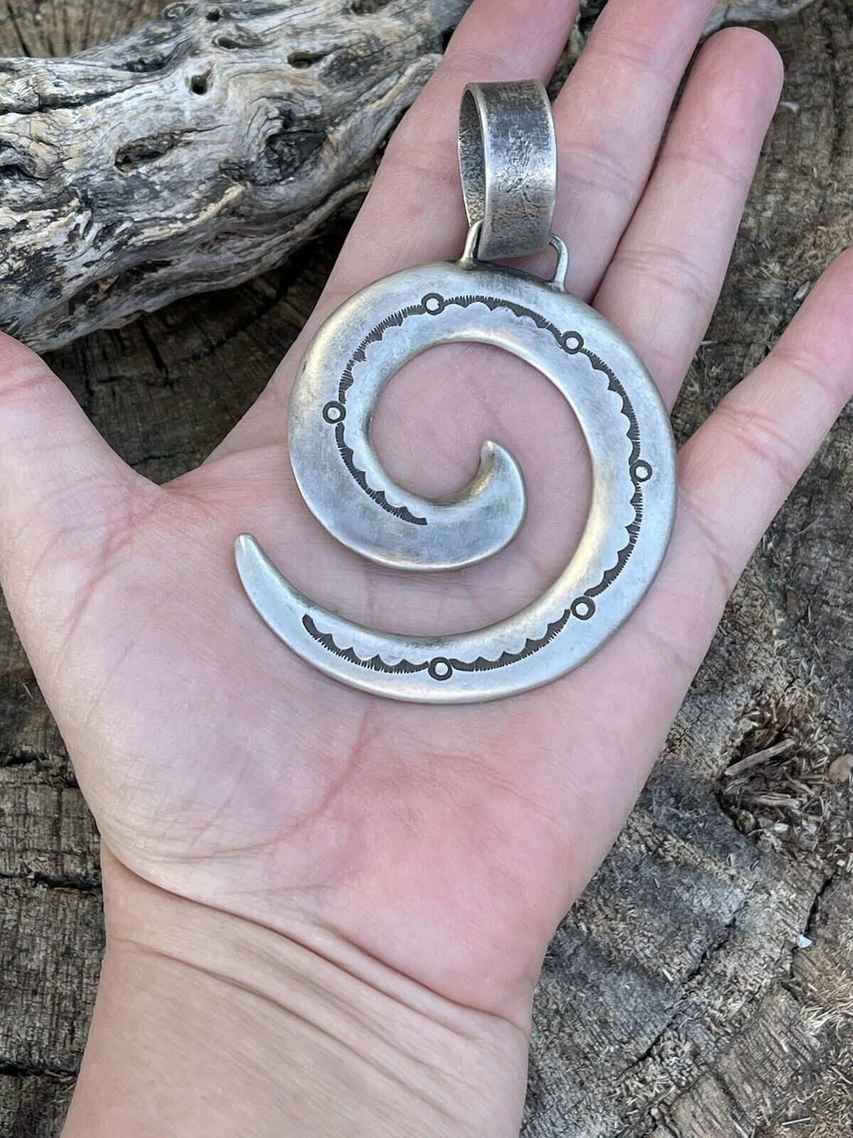 Navajo Sterling Silver Spiral of Evolution Pendant