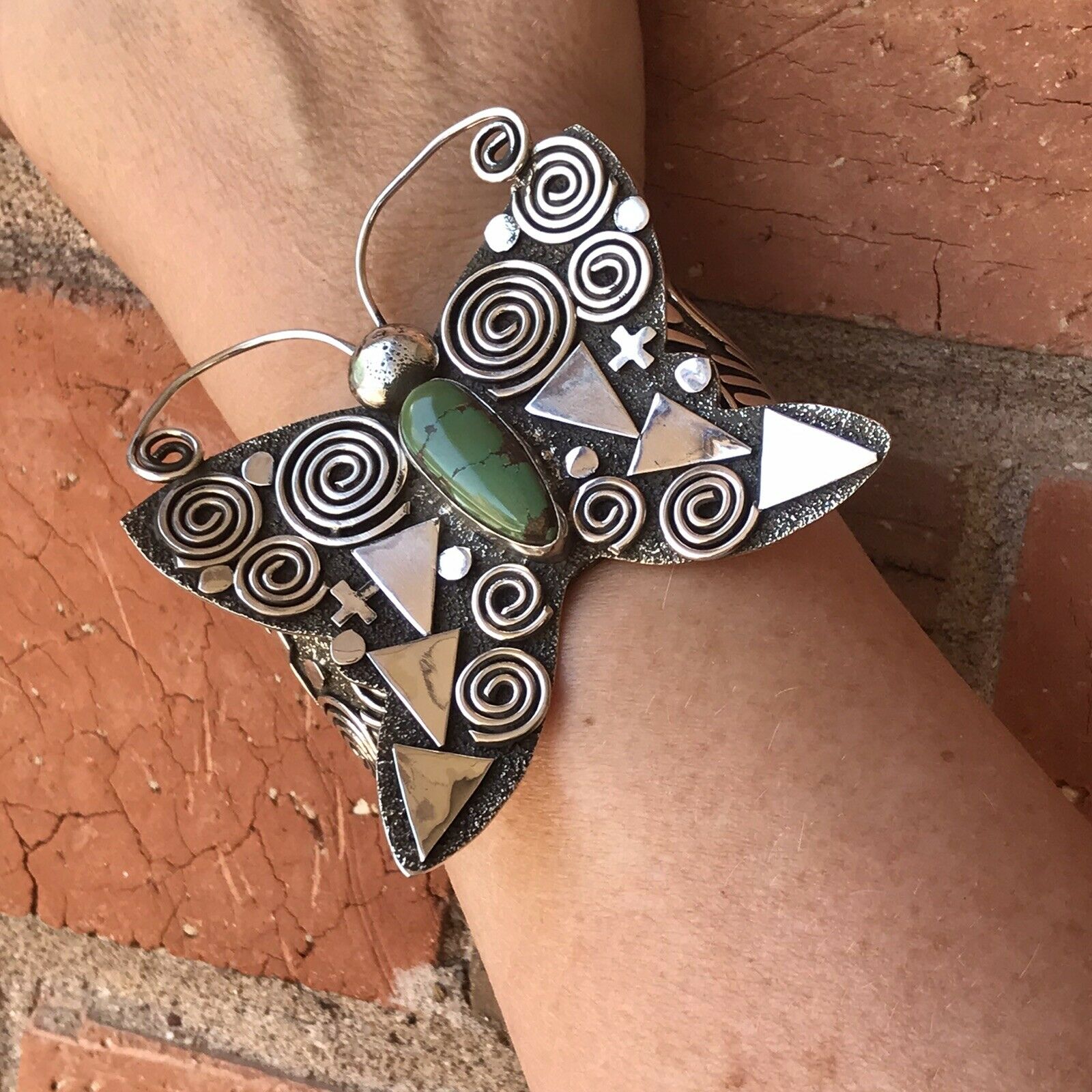 Sterling Turquoise Butterfly Bracelet Cuff By Alex Sanchez