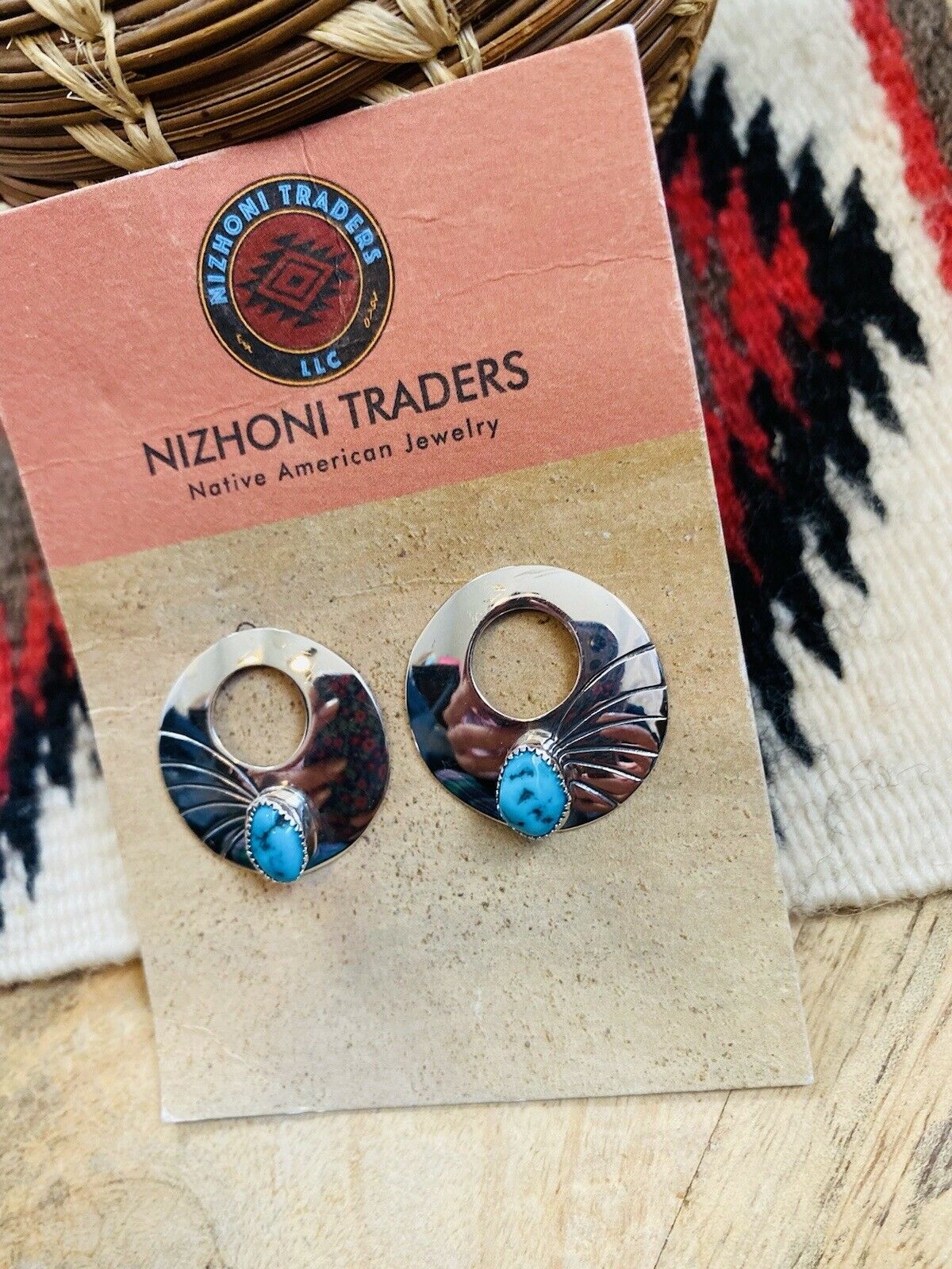 Navajo Sterling Silver & Turquoise Post Earrings