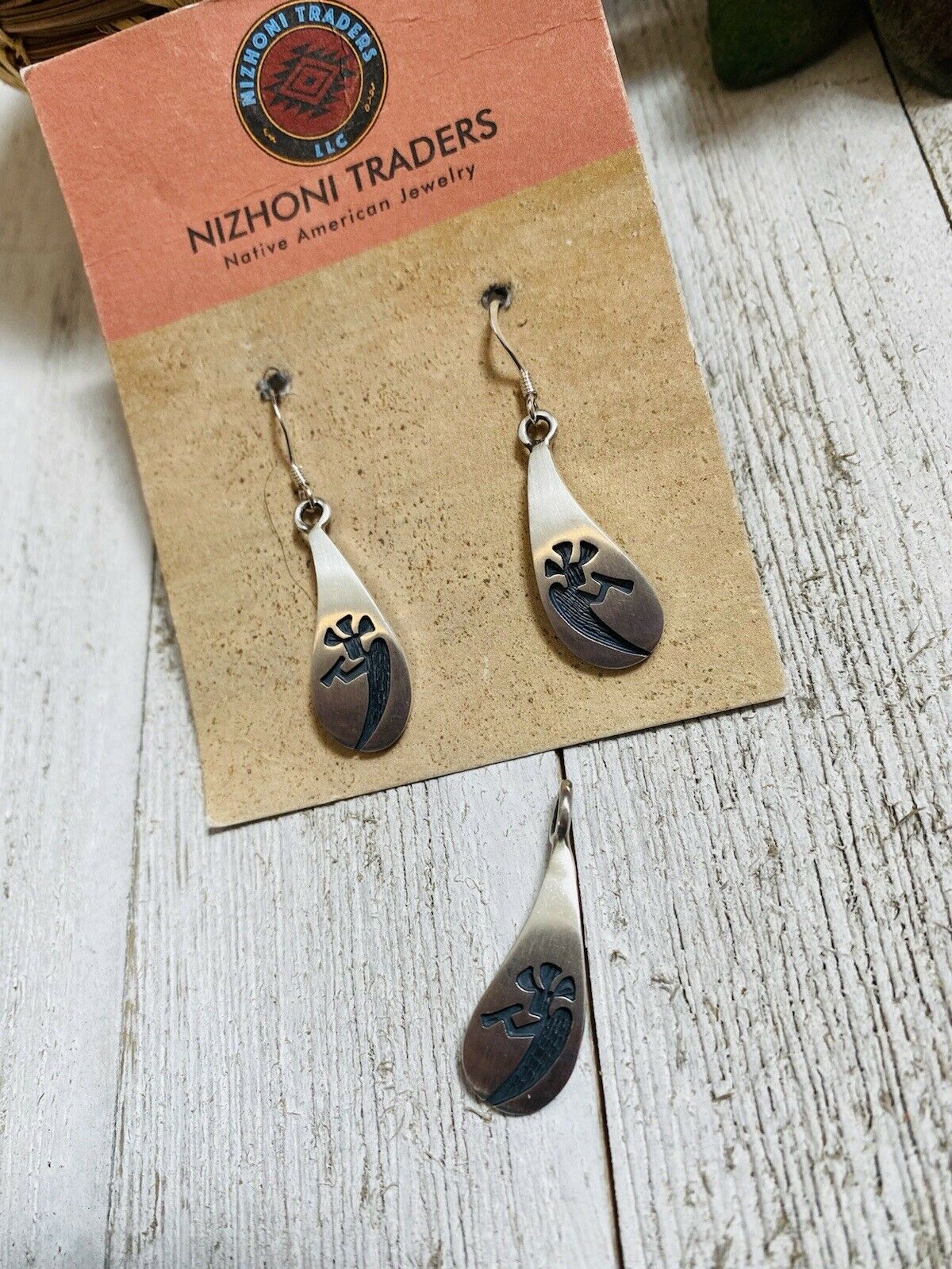 Hopi Sterling Silver Kokopelli Earring And Pendant Set