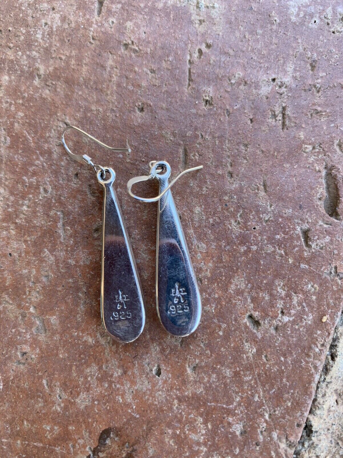 Navajo Pink Dream Mohave & Sterling Silver Rain Drop Dangle Earrings