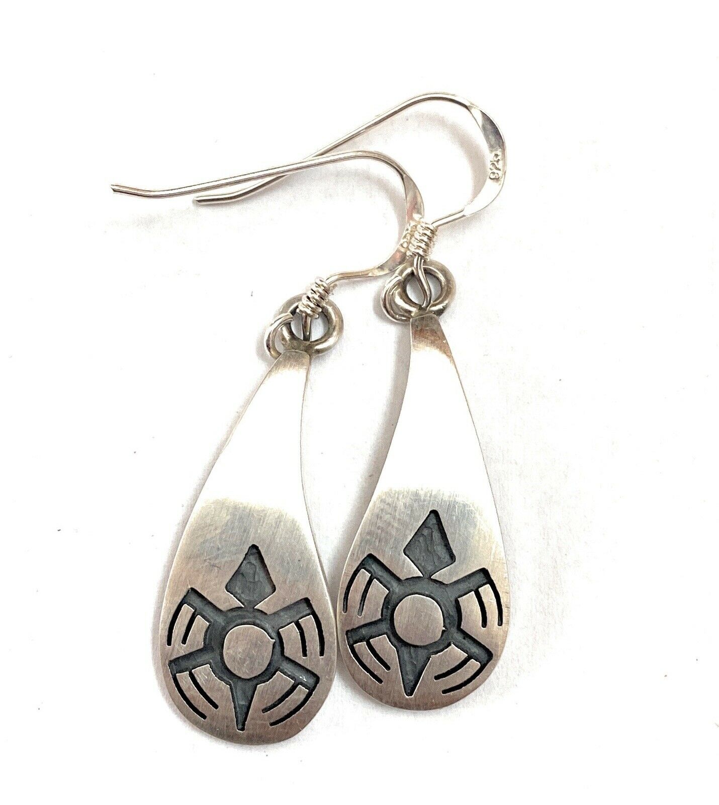 Hopi Sterling Silver Turtle Dangle Earrings