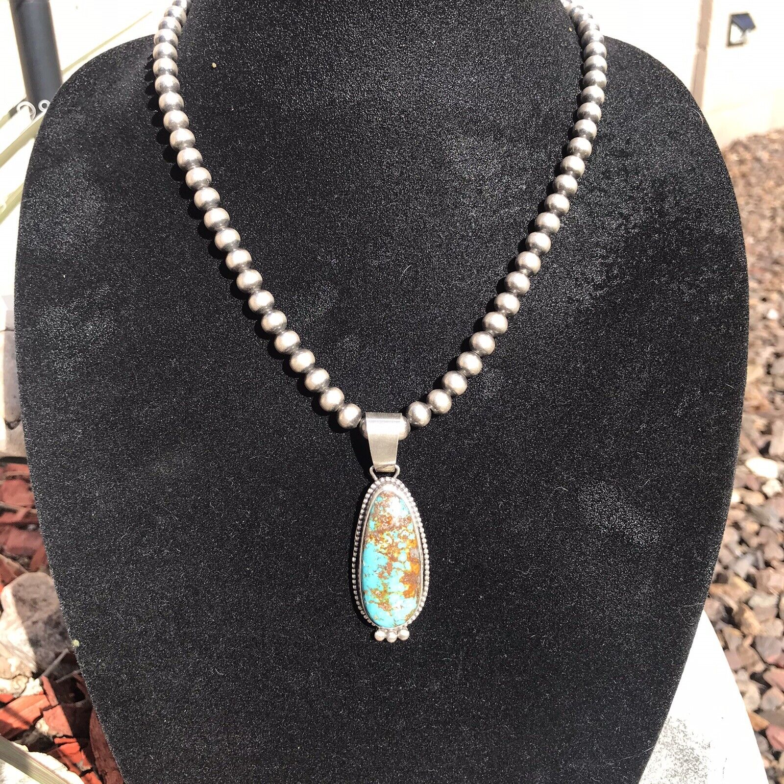 Navajo Turquoise Sterling Silver Pendant