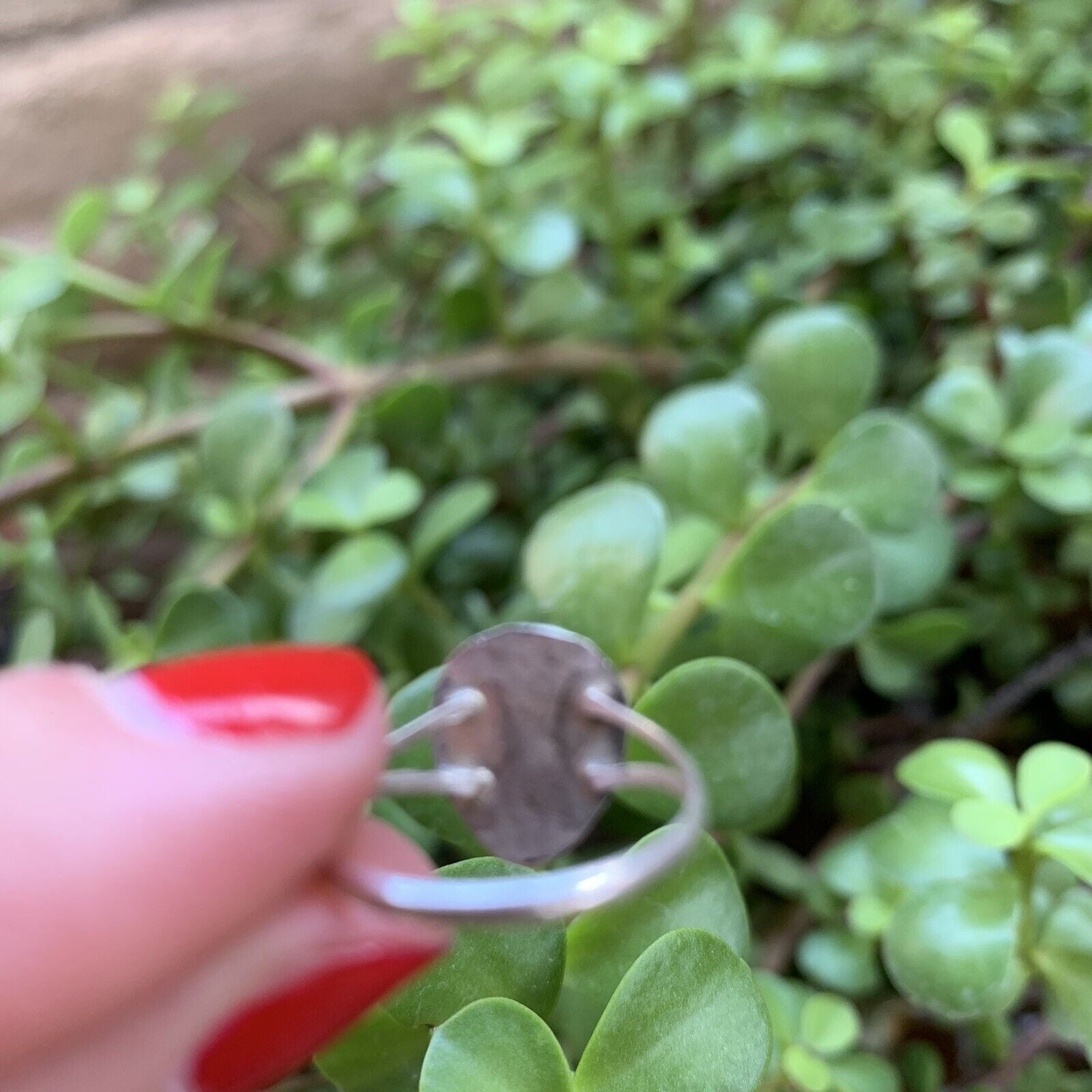 Zuni Sterling Silver & Green Opal Bear Paw Ring